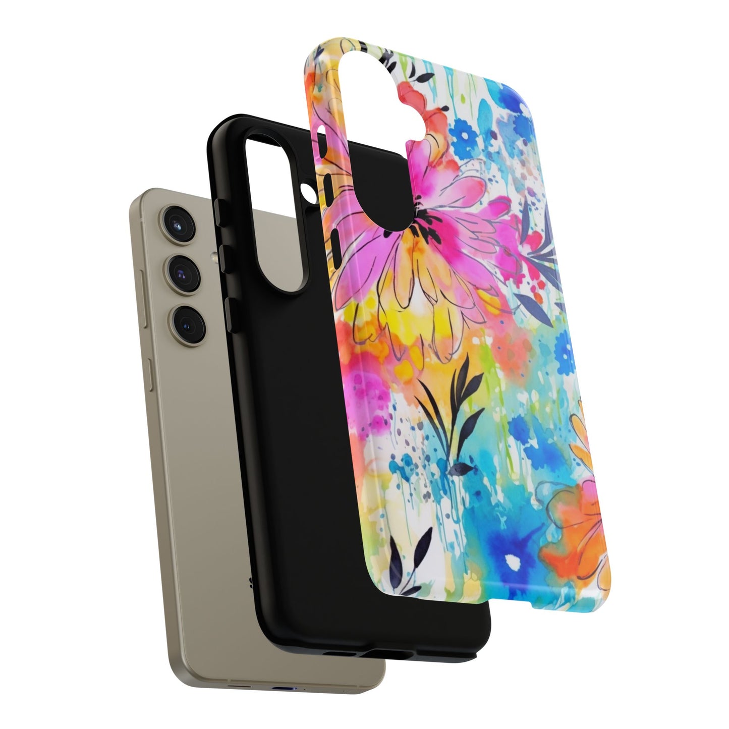 Abstract Watercolor Bloom Phone Case – Expressive & Vibrant