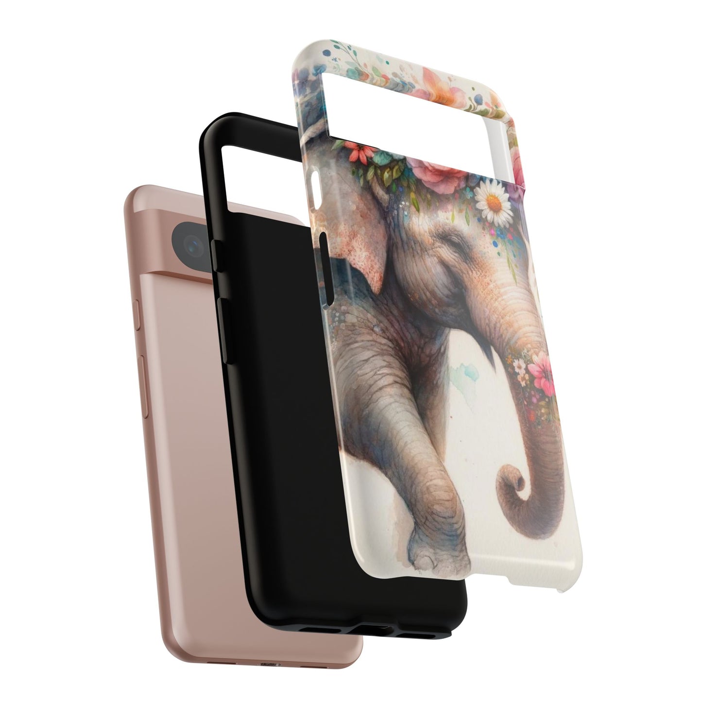 Joyful Floral Elephant Mobile Cover – Whimsical Watercolor Art