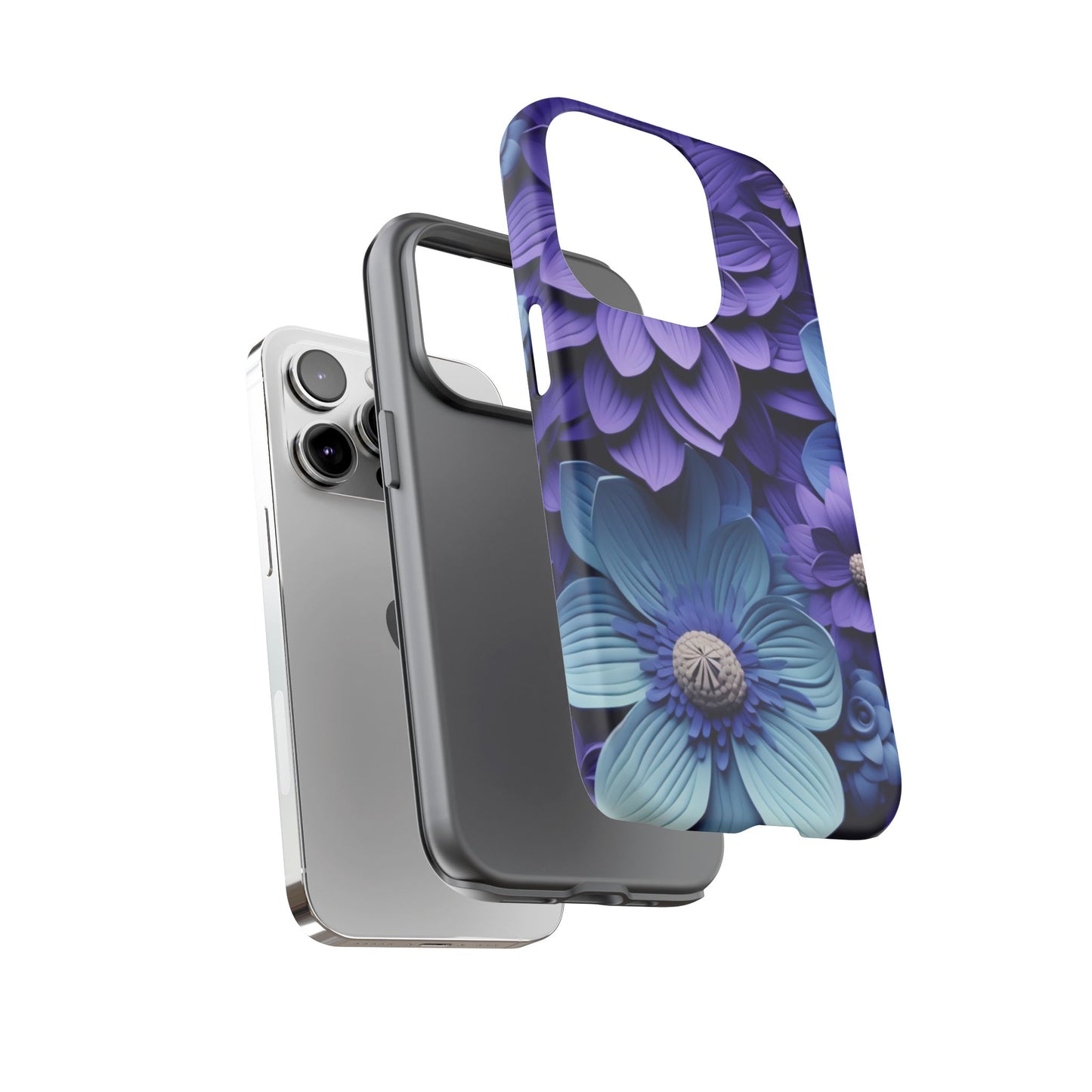 Royal Blue Floral Phone Case – Elegant & Luxurious Design