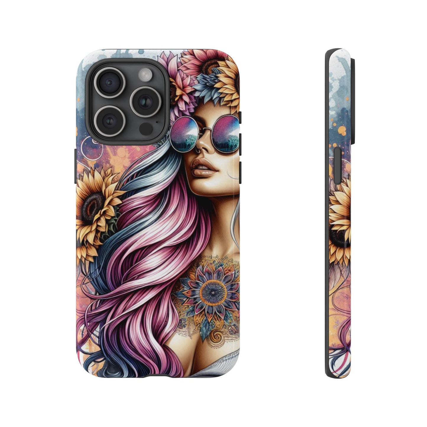 Bohemian Sunflower Queen – Retro Floral Fantasy Mobile Cover