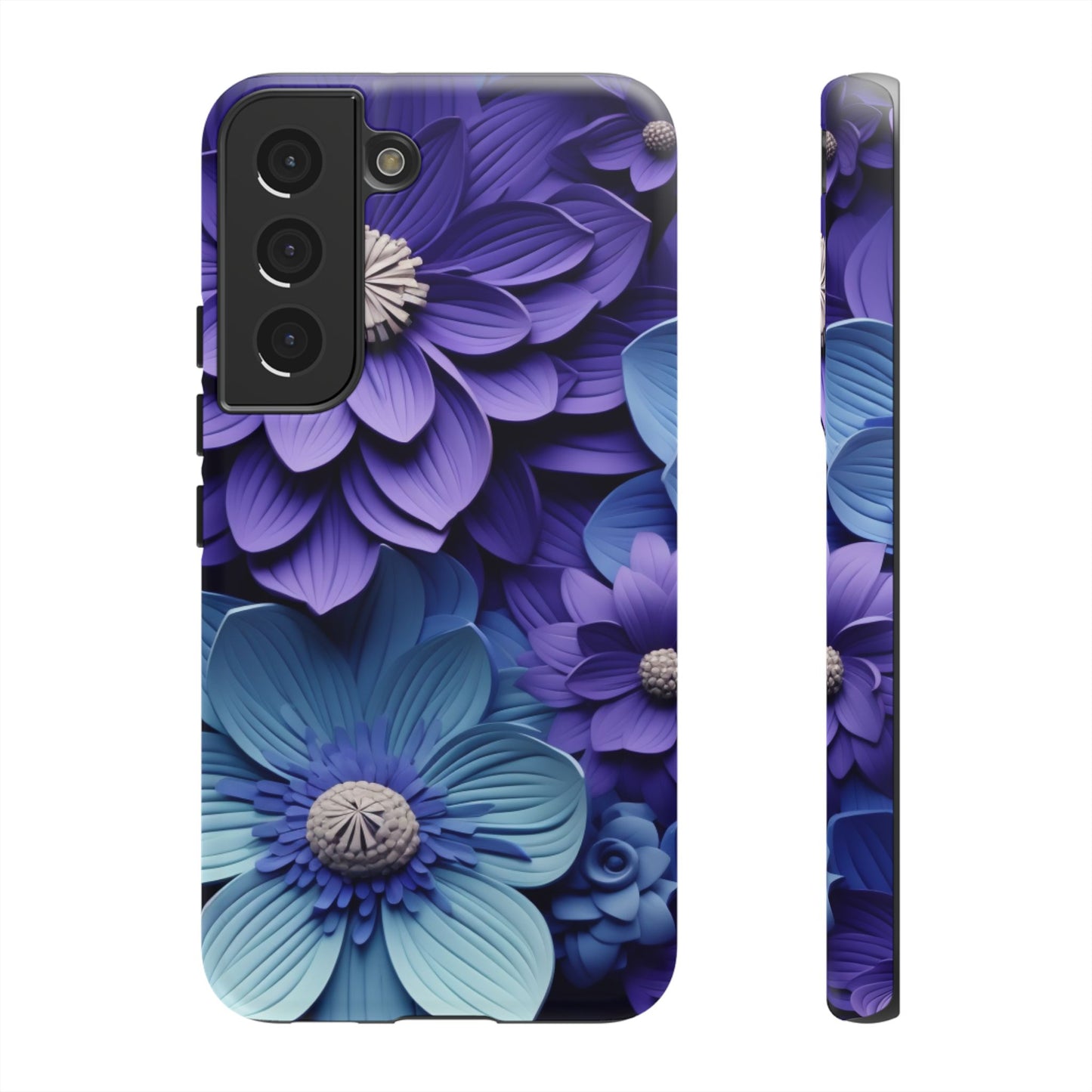 Royal Blue Floral Phone Case – Elegant & Luxurious Design