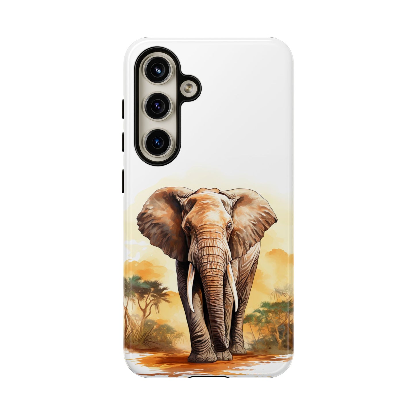 Safari Elephant Watercolor Mobile Cover – Majestic Wildlife Art