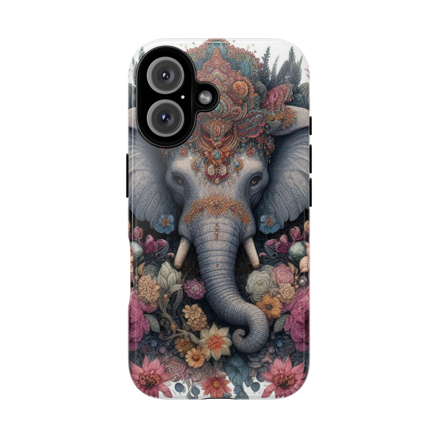 Regal Ornate Elephant Mobile Cover – Majestic Bohemian Art