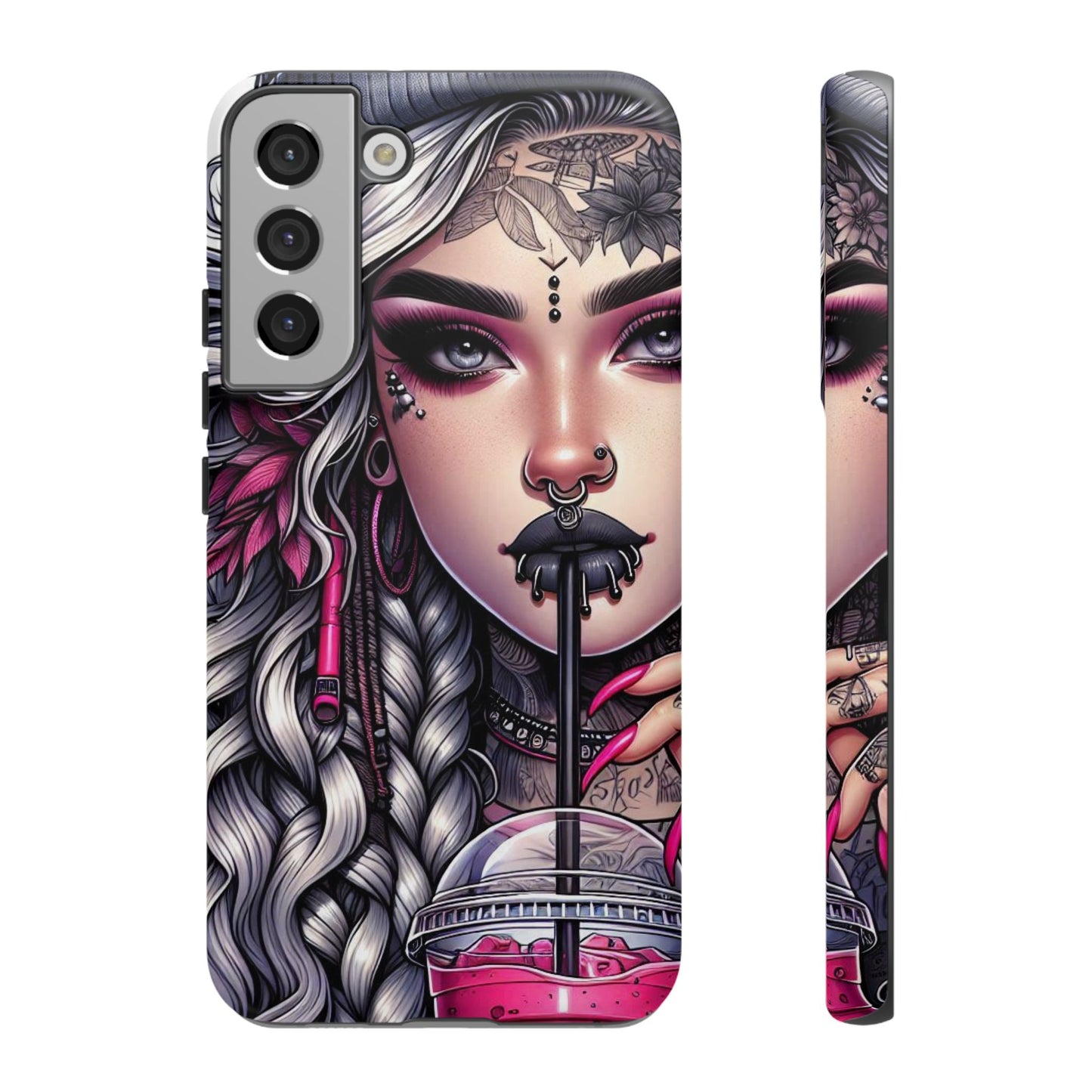 Icy Rebel – Silver Dreads & Edgy Street Chic Mobile Cover