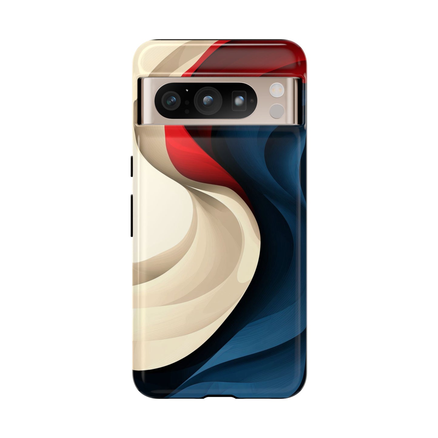 Crimson Current – Flowing Abstract Wave Phone Case for iPhone, Samsung & Pixel