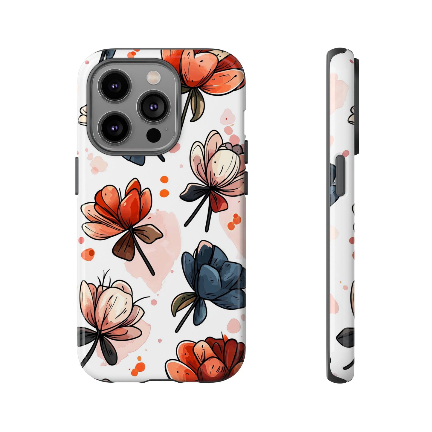 Bold Bloom Watercolor Floral Phone Case for iPhone, Samsung & Google Pixel | Artistic Flower Pattern
