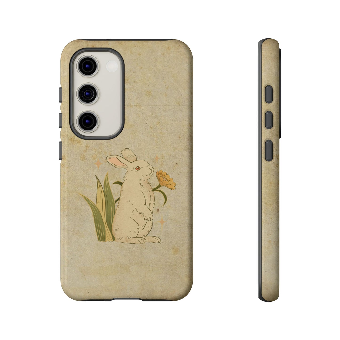 Minimal Vintage Rabbit Phone Case β Aesthetic Beige Bunny Cover for iPhone, Samsung & Pixel