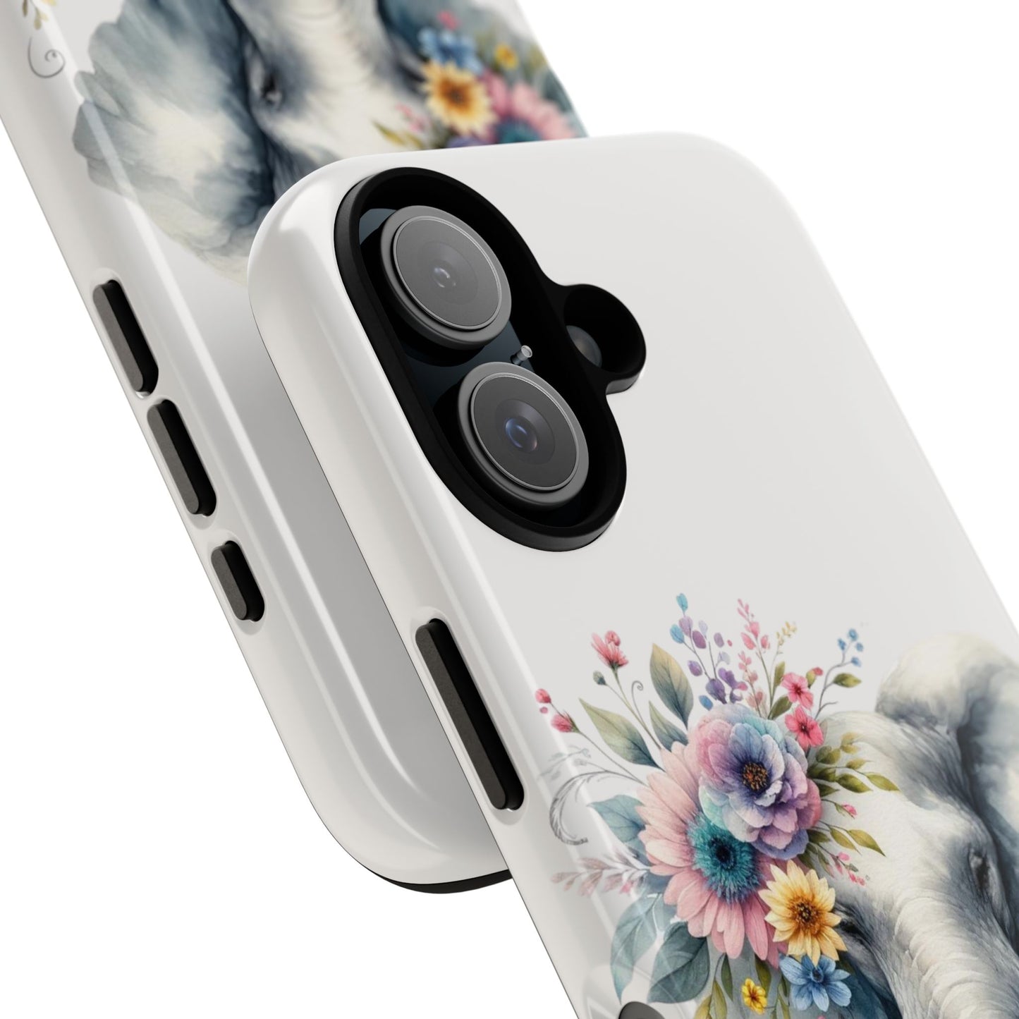 Floral Elephant Mobile Cover – Elegant Watercolor Art