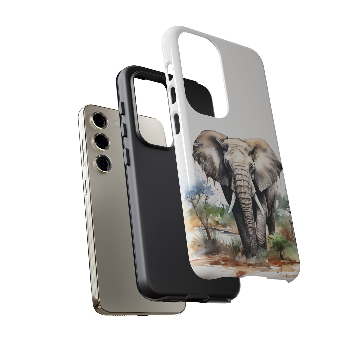 Safari Watercolor Elephant Mobile Cover – Artistic Wildlife Design
