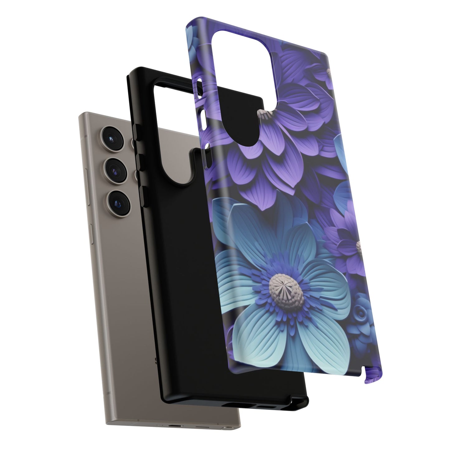 Royal Blue Floral Phone Case – Elegant & Luxurious Design