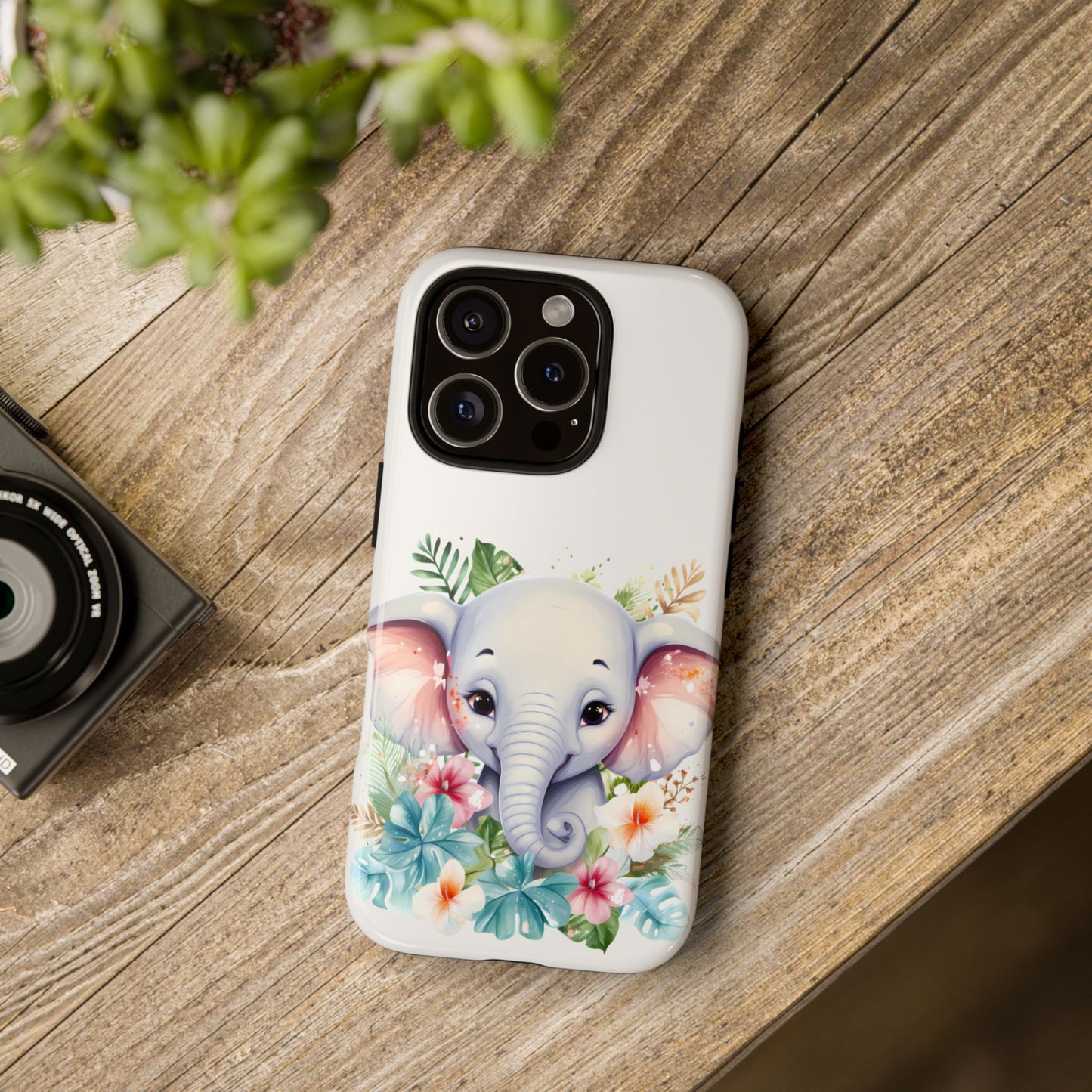 Adorable Baby Elephant Mobile Cover – Floral Fantasy Art