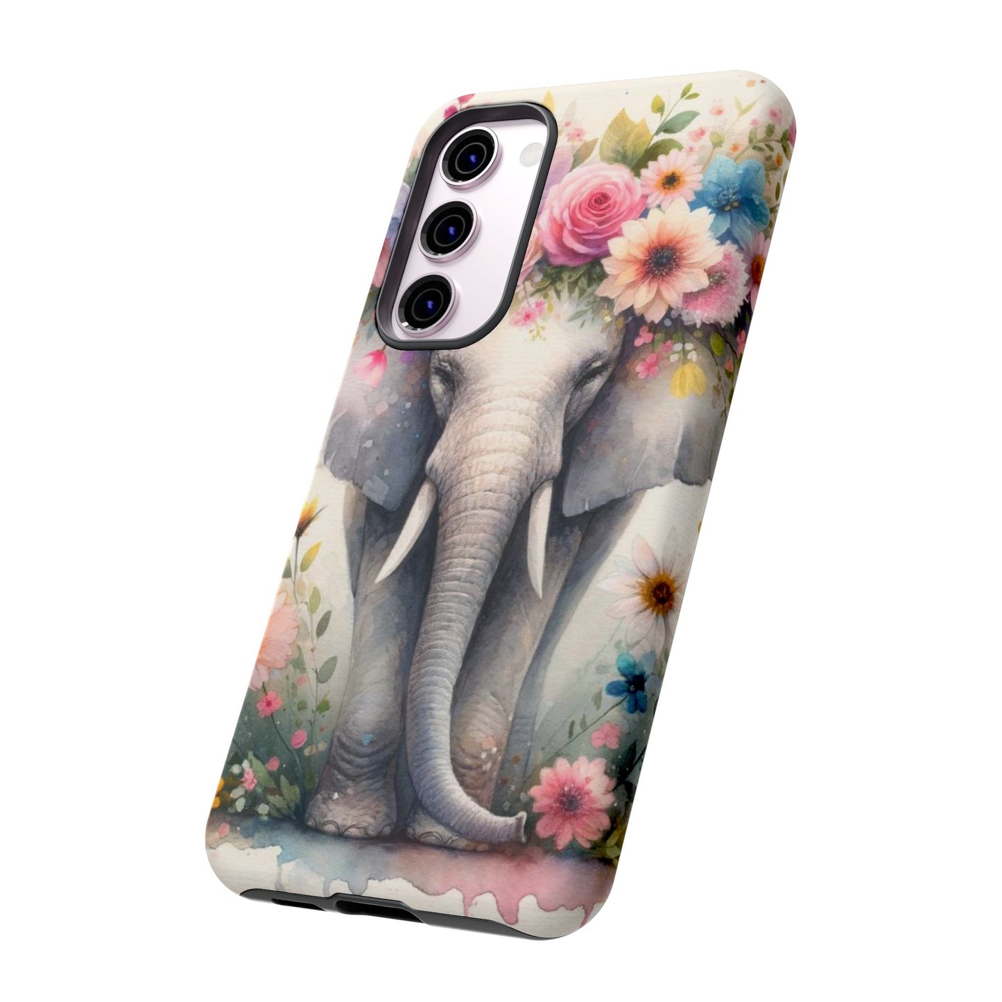 Watercolor Floral Elephant Mobile Cover – Dreamy Artistic Design