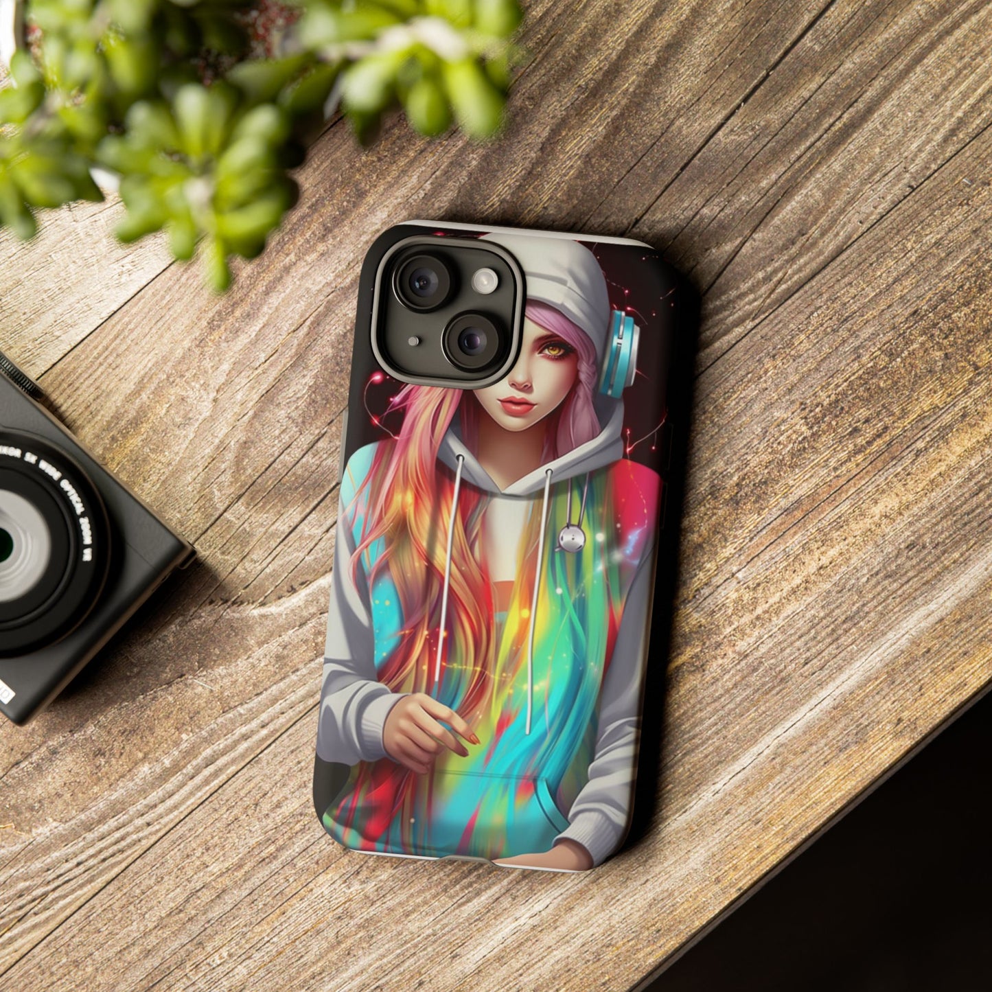 Anime Girl Phone Case - Cute Aesthetic Cover for iPhone, Samsung & Google Pixel, Girly Phone Case, Kawaii Phone Case, Anime Lover Gift