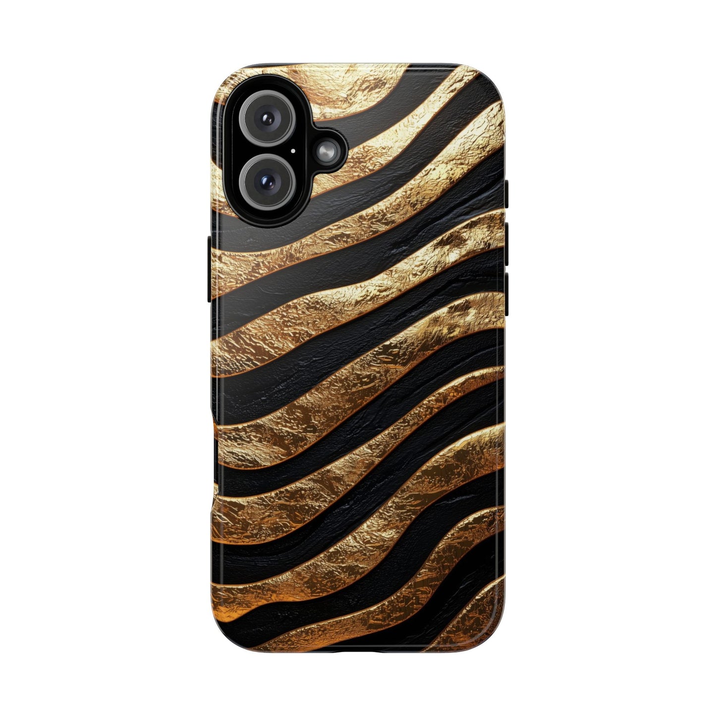 Luxury Black & Gold Zebra Stripes Phone Case for iPhone, Samsung & Google Pixel