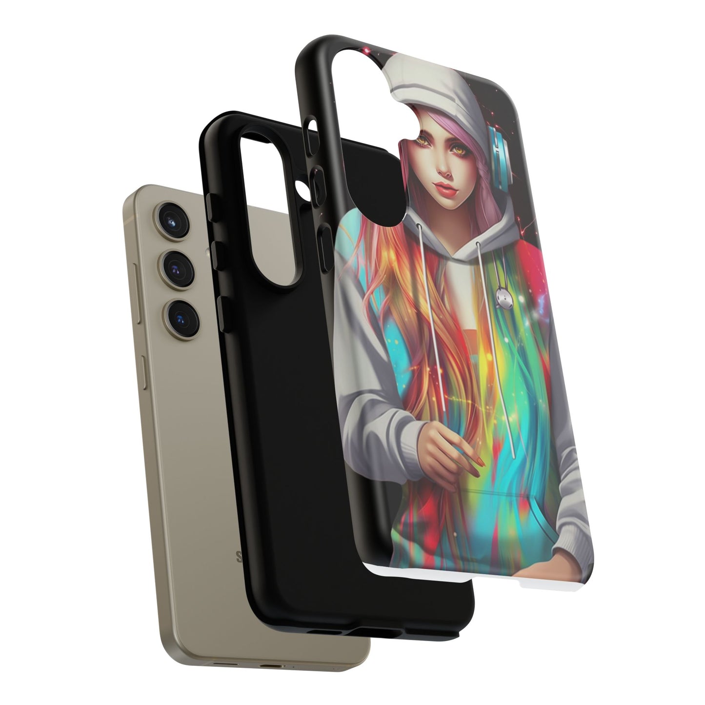 Anime Girl Phone Case - Cute Aesthetic Cover for iPhone, Samsung & Google Pixel, Girly Phone Case, Kawaii Phone Case, Anime Lover Gift