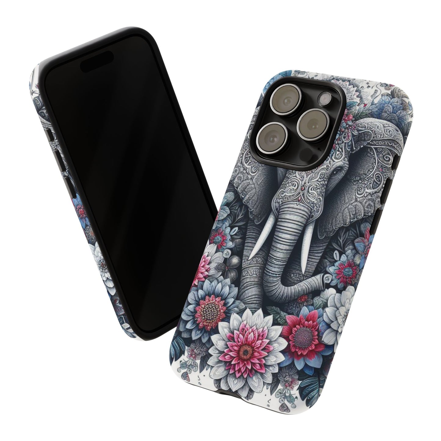 Regal Mandala Elephant Mobile Cover – Ornate Floral Art