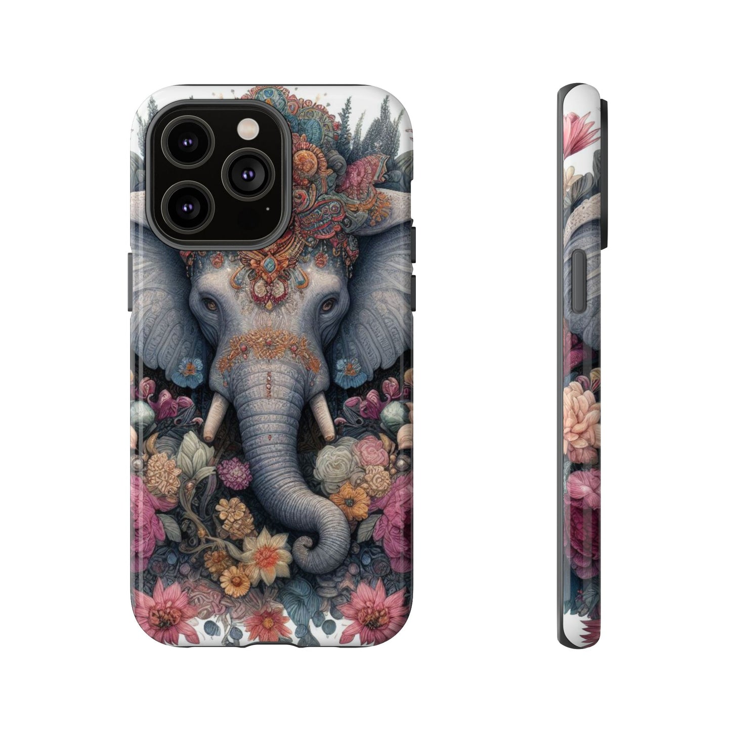 Regal Ornate Elephant Mobile Cover – Majestic Bohemian Art