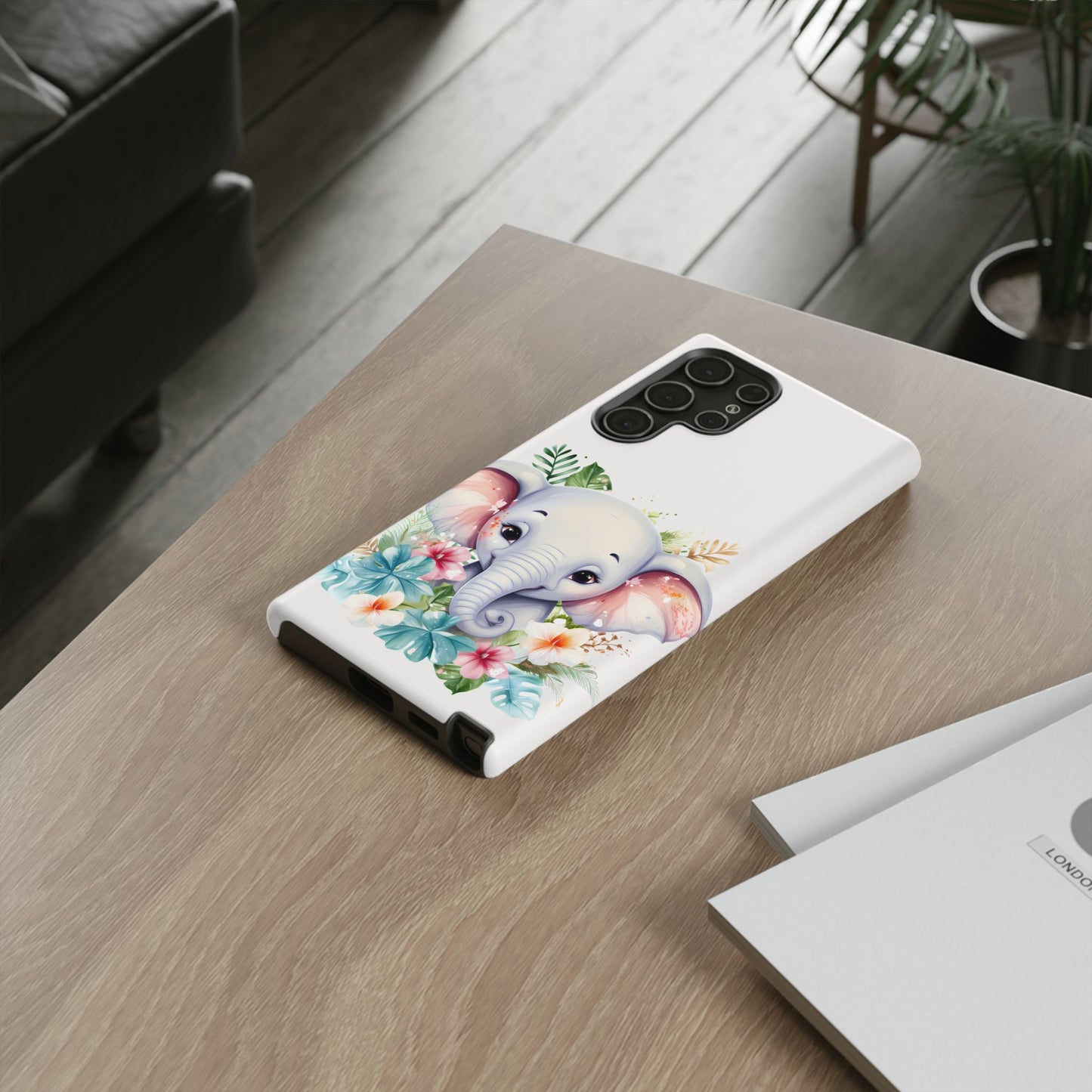 Adorable Baby Elephant Mobile Cover – Floral Fantasy Art