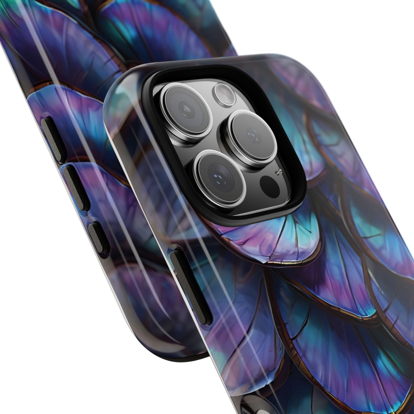 Abstract Macro Shot of Iridescent Butterfly Fish Scales Phone Case Design