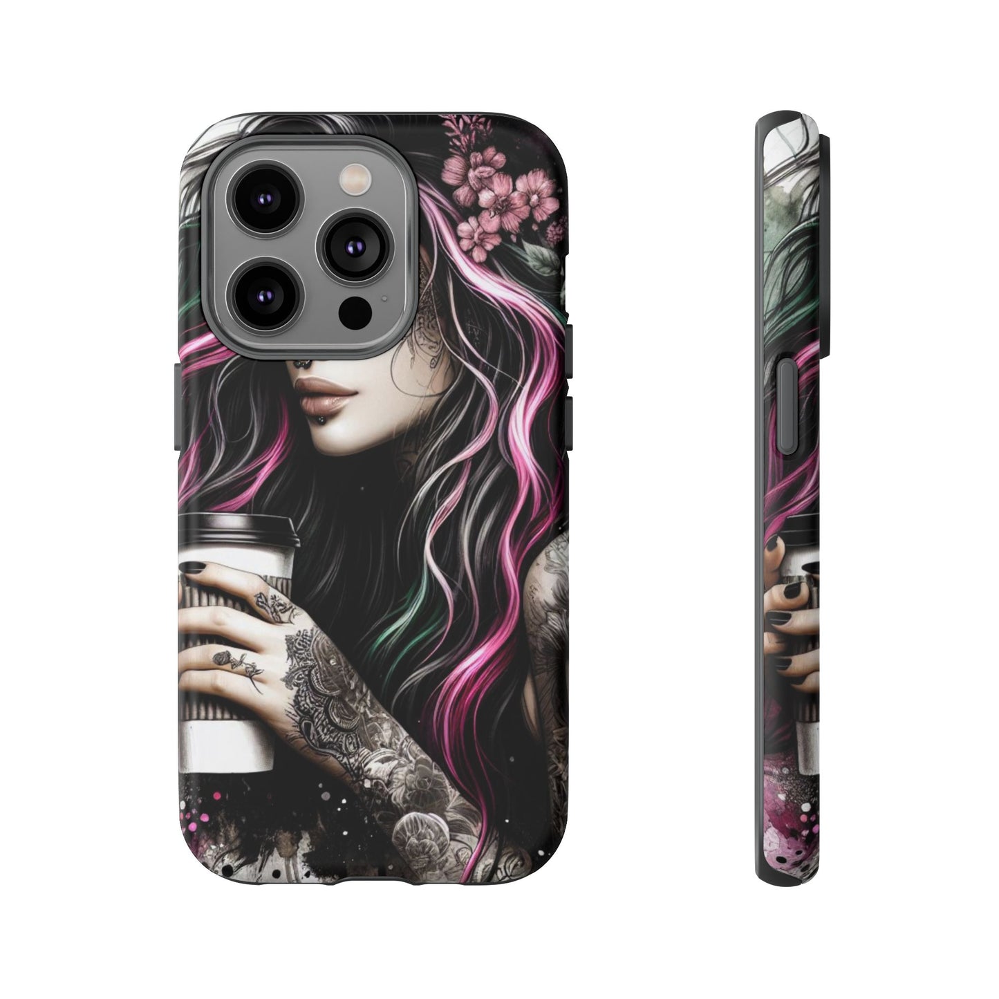 Tattooed Serenity – Gothic Coffee Lover Mobile Cover
