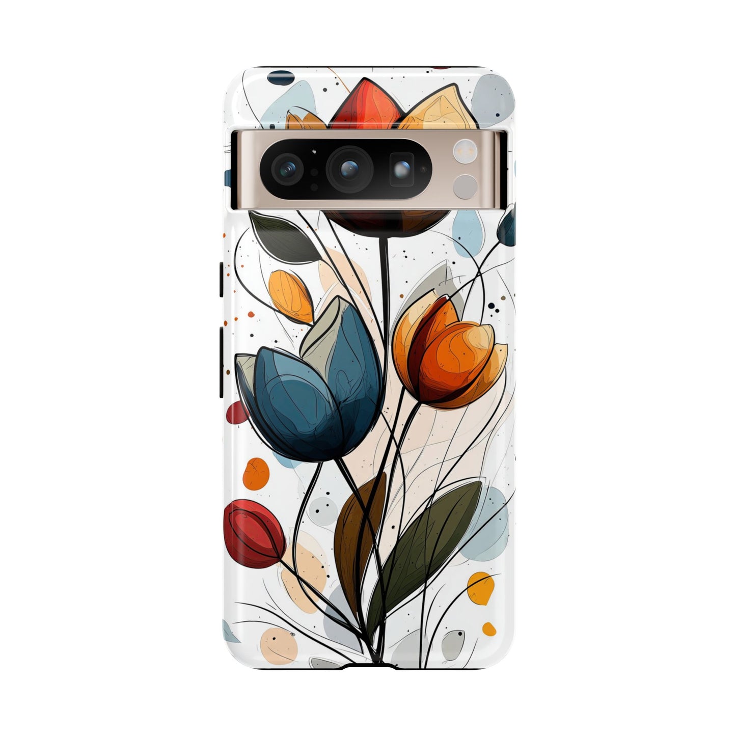 Tulip Whimsy – Artistic Floral Phone Case for iPhone, Pixel & Samsung