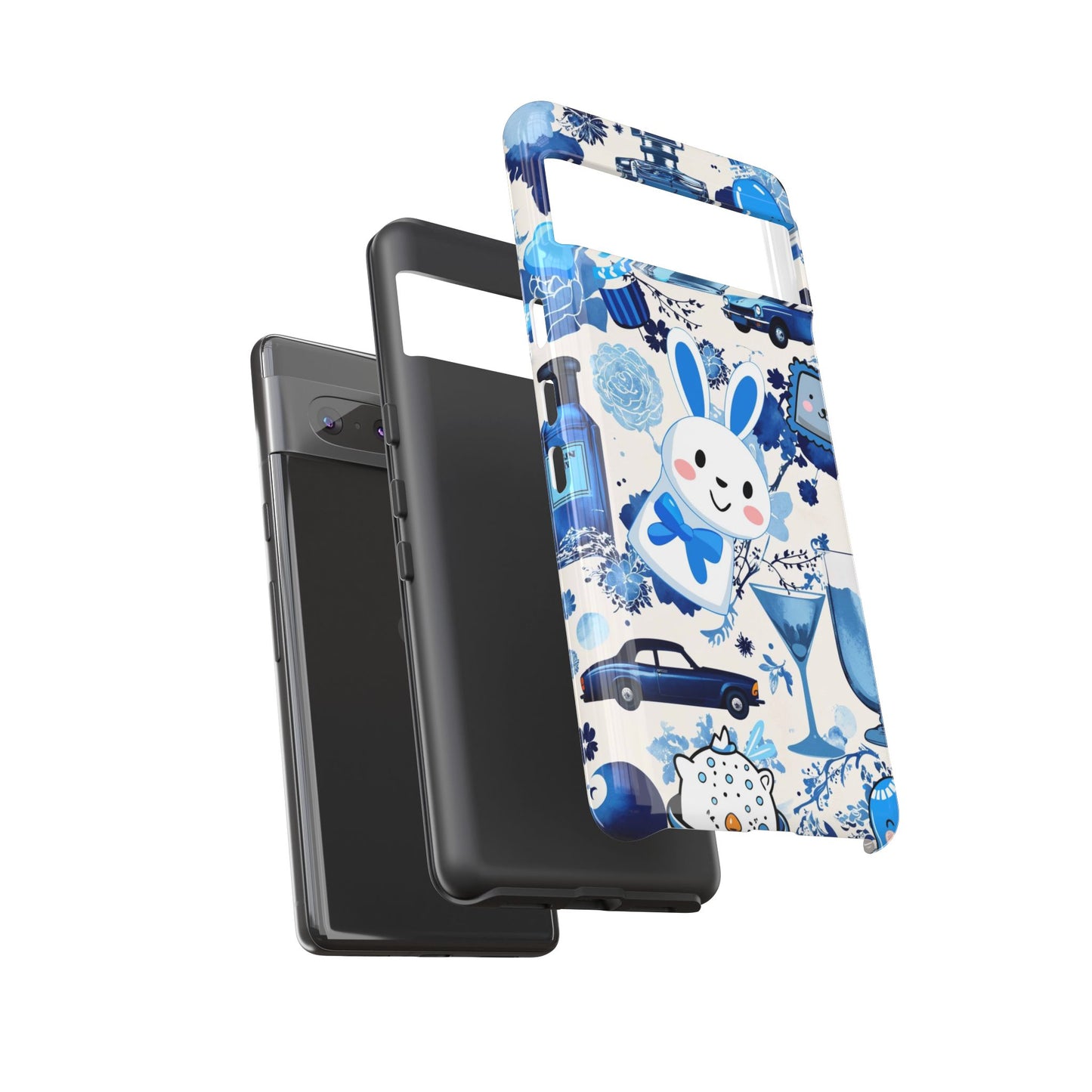 Blue Bunny & Car Themed Phone Case