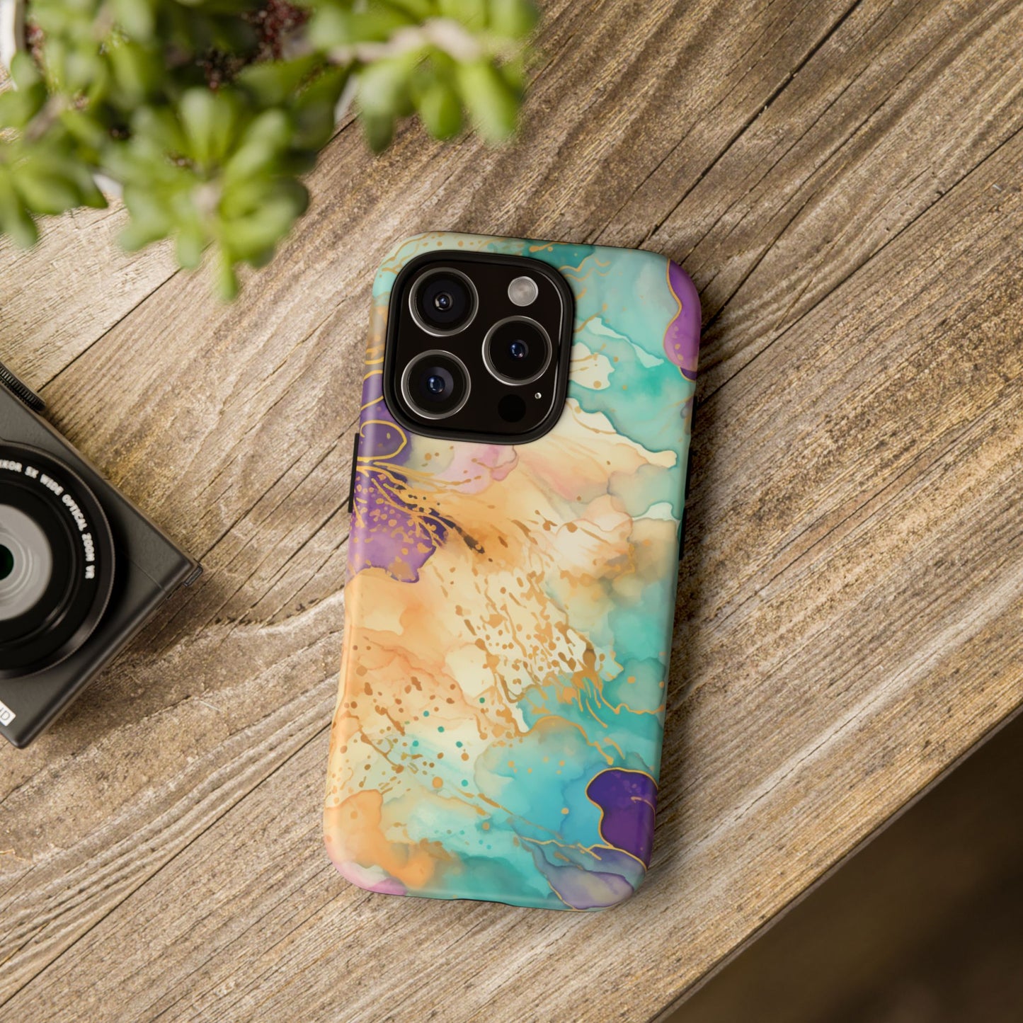 Golden Aura Abstract Watercolor Mobile Case