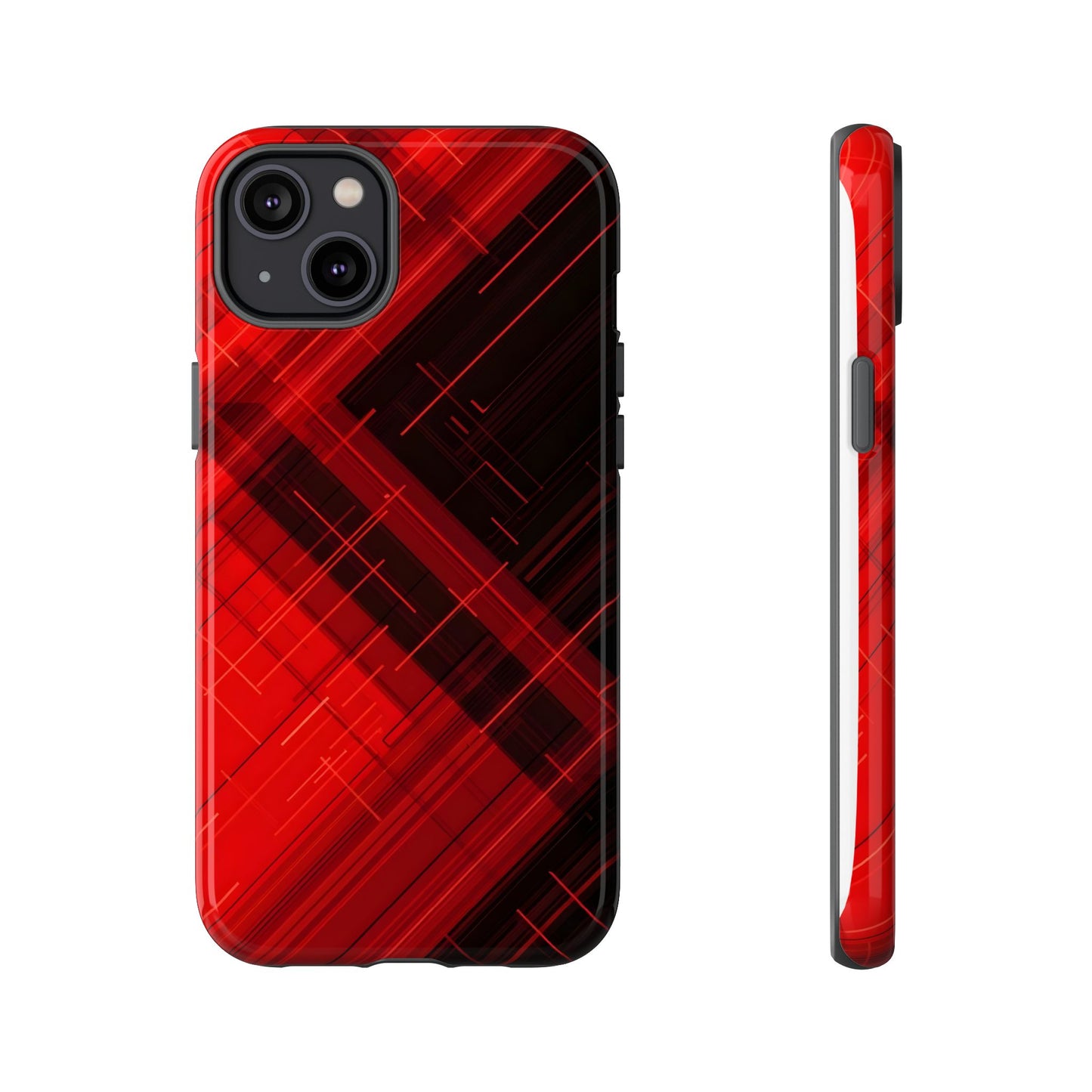 Abstract Red and Black Geometric Pattern