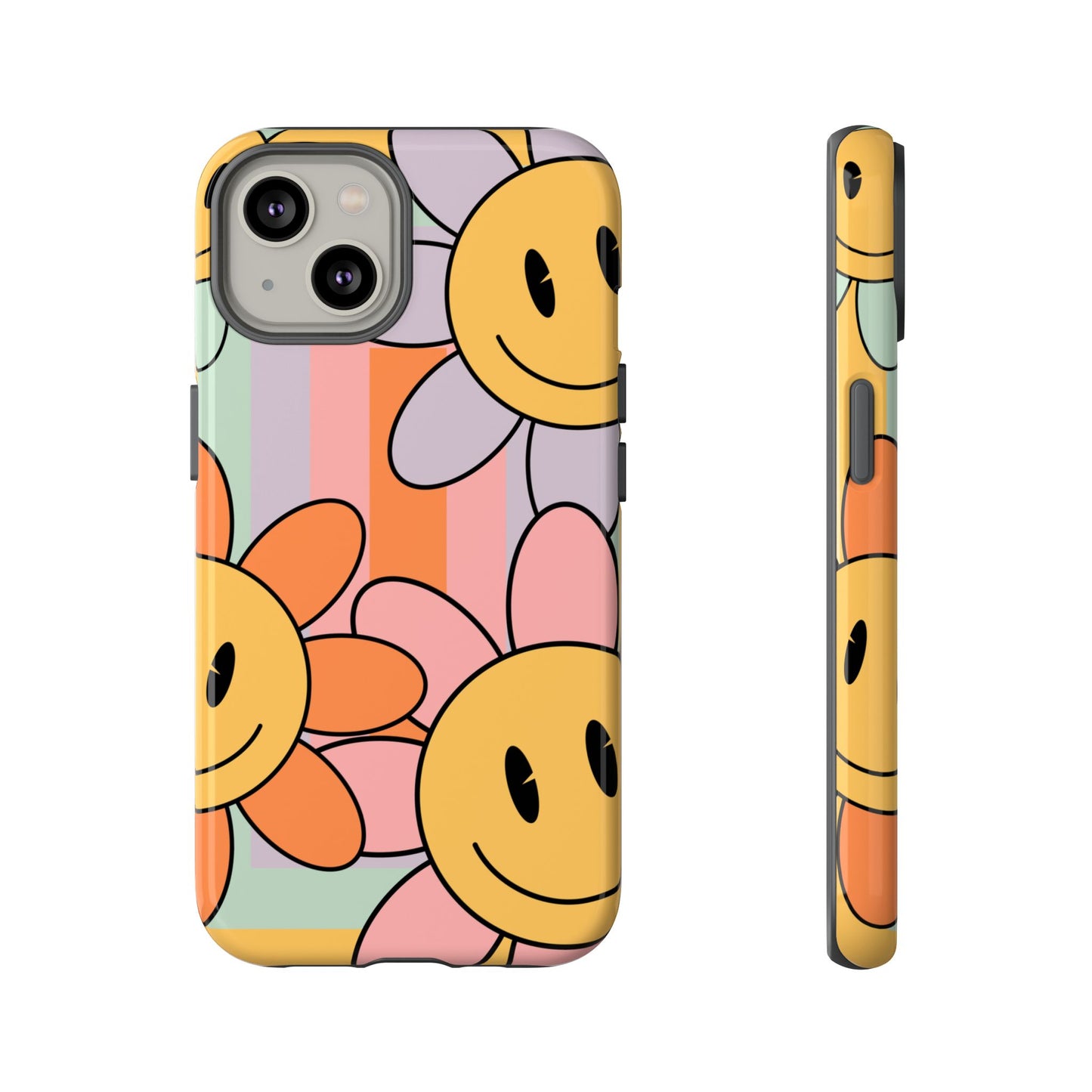 Retro Smiley Face Flower Phone Case β Cute 70s Aesthetic for iPhone, Samsung & Google Pixel