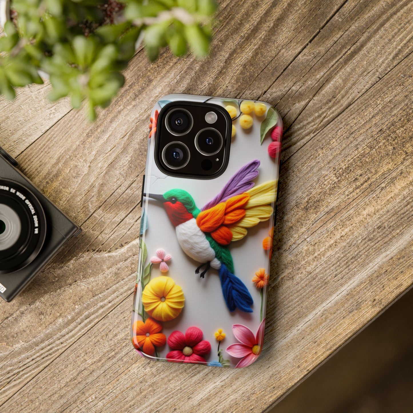 Elegant Hummingbird with Floral Mosaic Design | Nature's Artistic Vibes | iPhone 16 Pro
