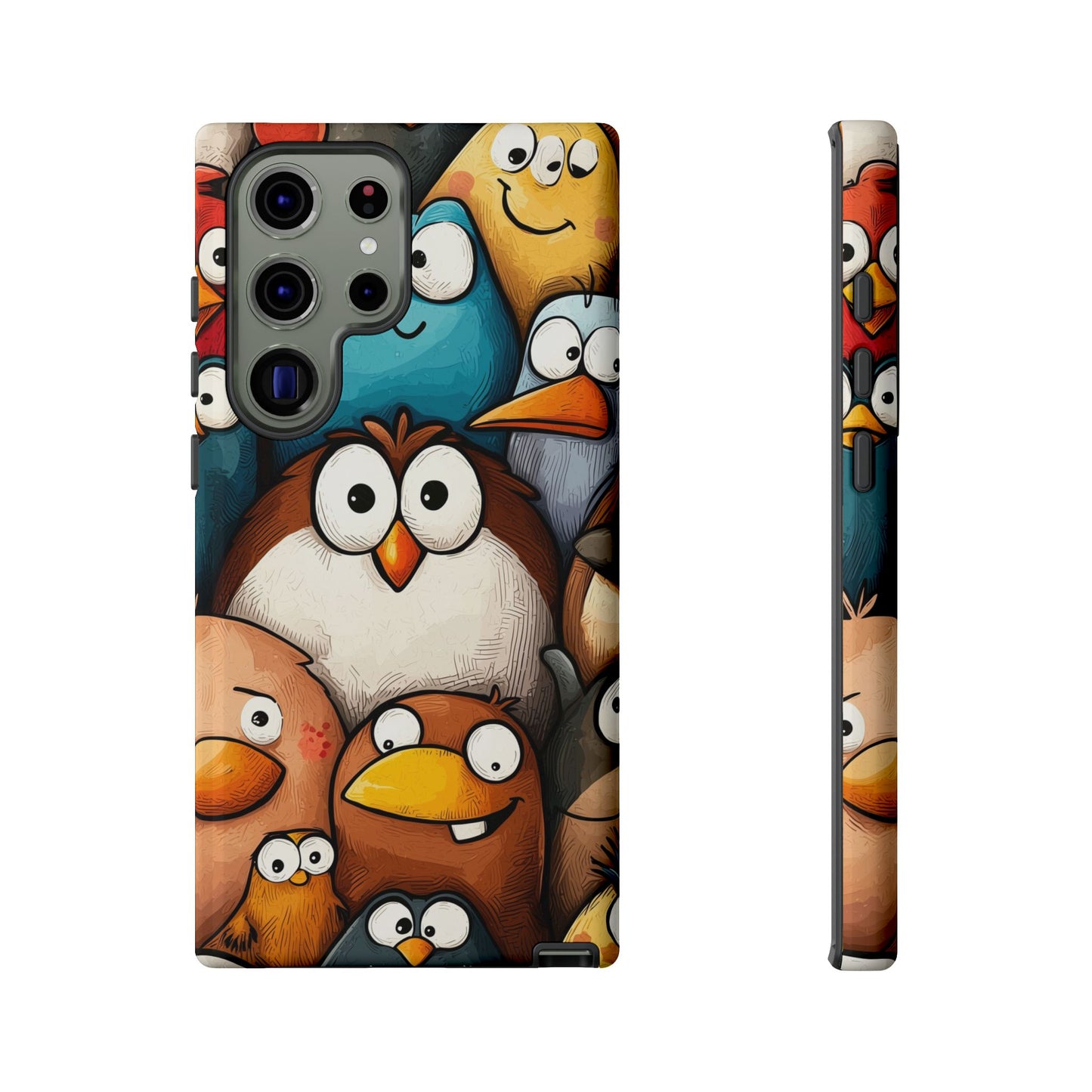 Quirky Bird Squad Anime Phone Case for iPhone, Samsung, Google Pixel