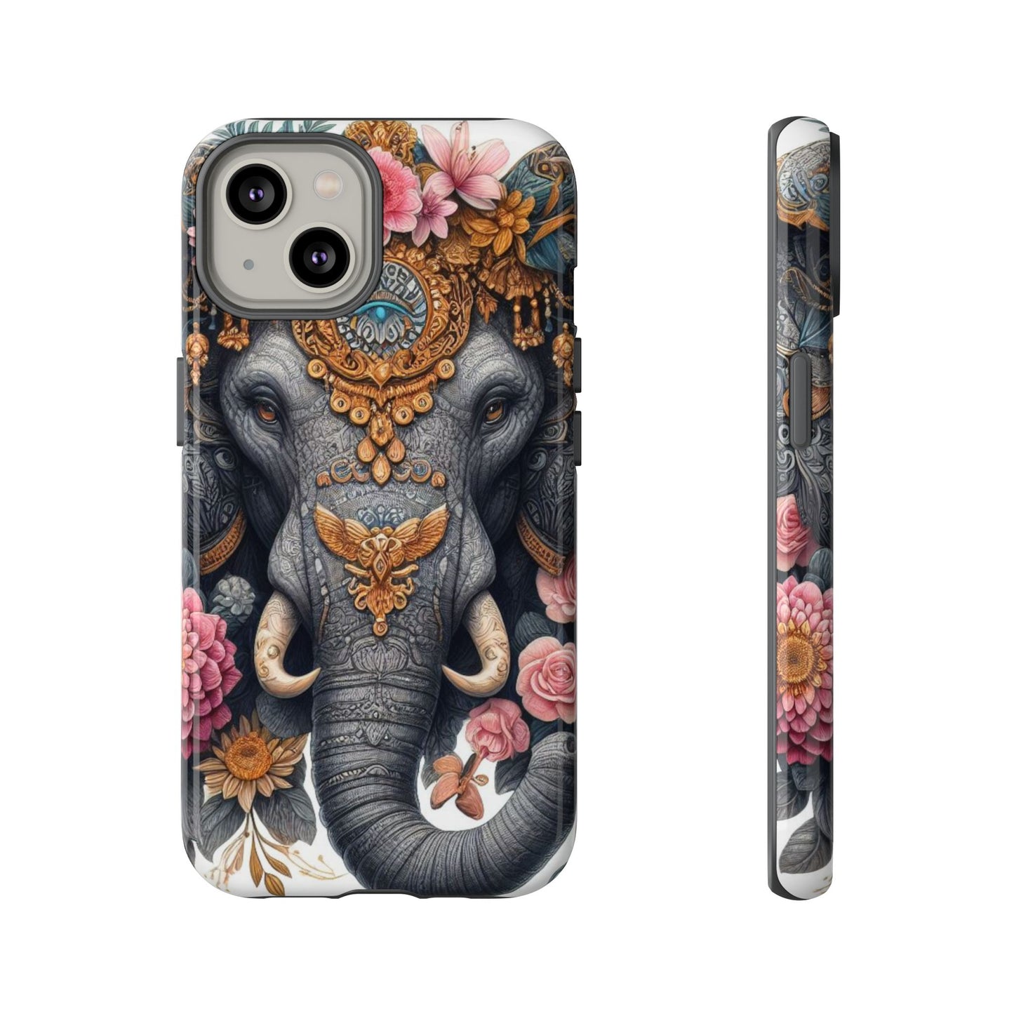 Golden Royal Elephant Mobile Cover – Luxurious Ornate Art