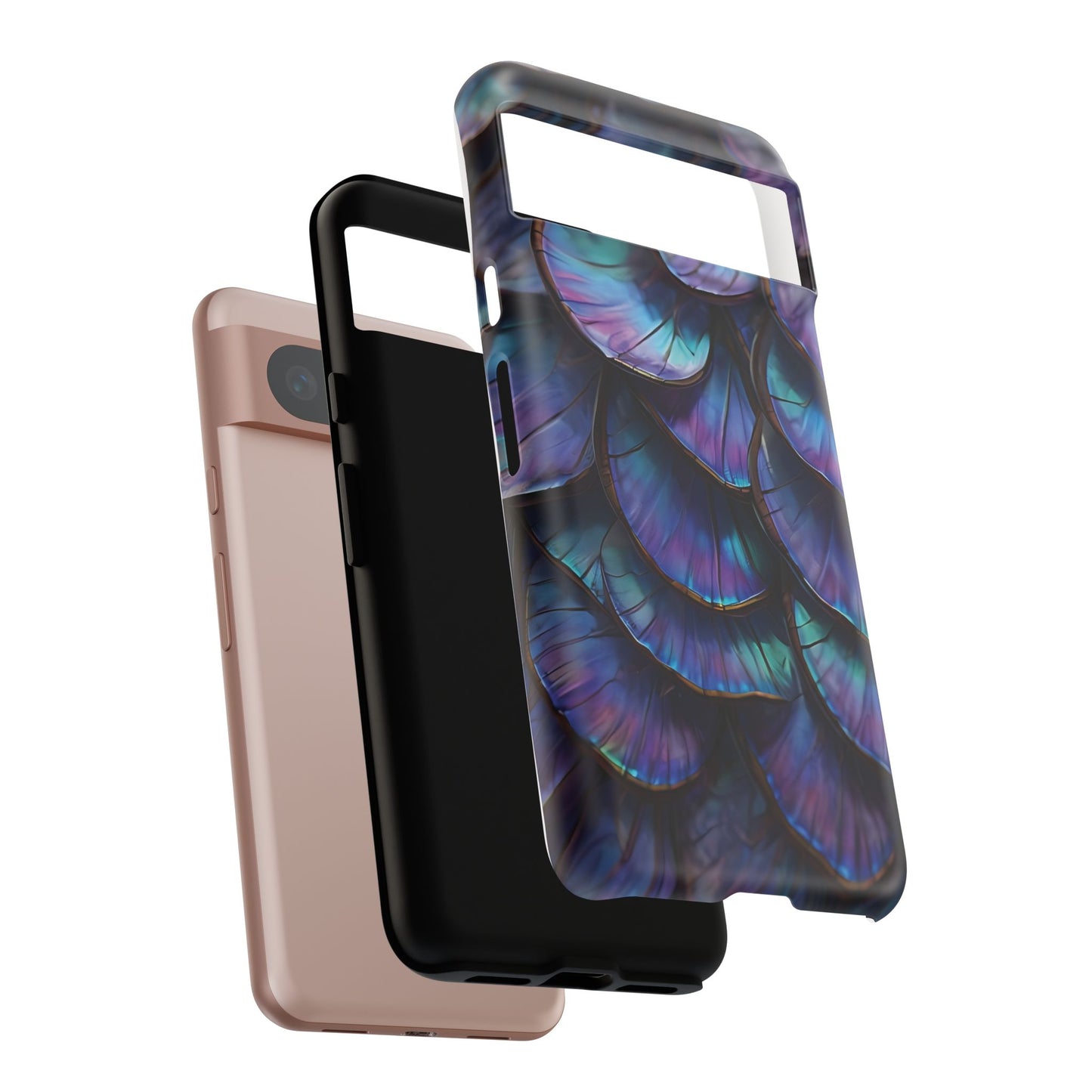 Abstract Macro Shot of Iridescent Butterfly Fish Scales Phone Case Design