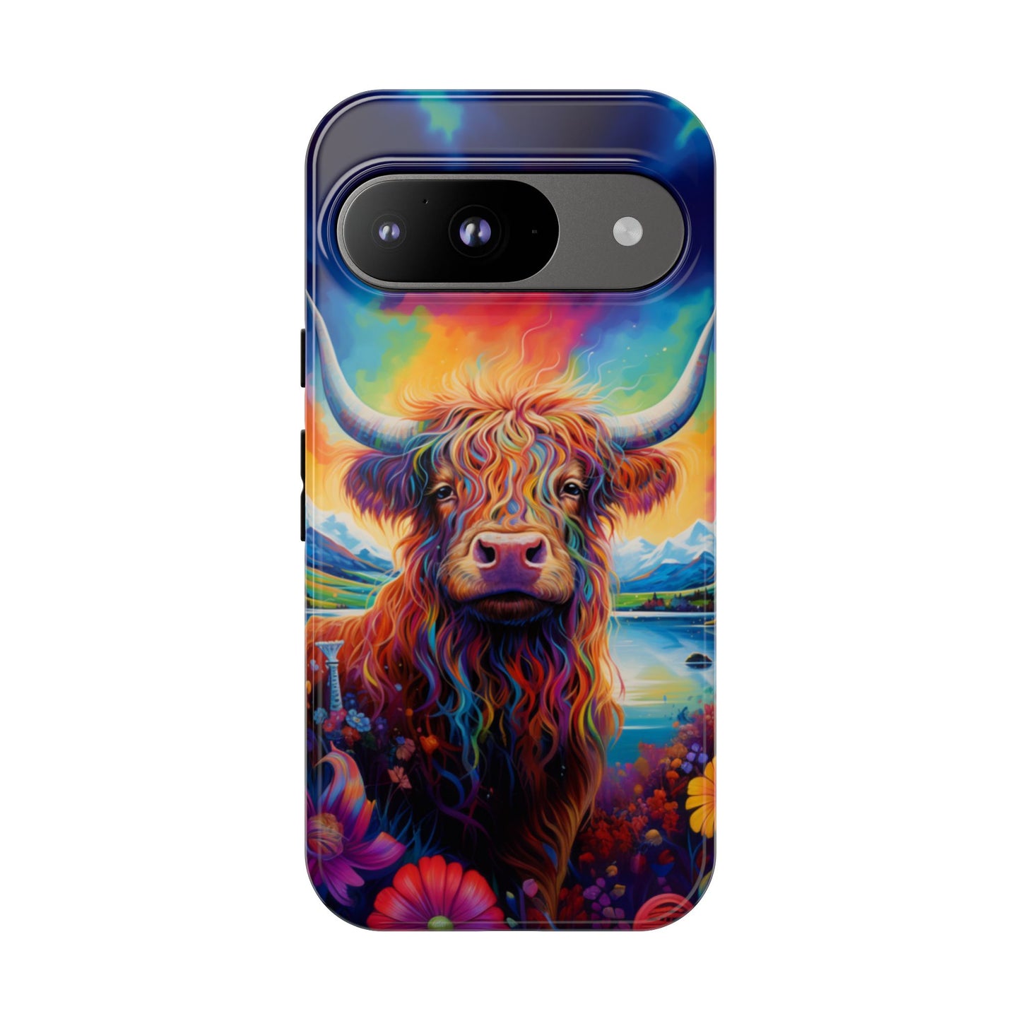 Grafitti Heifer Print Phone Case - iPhone, Samsung & Google Pixel Cover - Artistic Cow Phone Case, Animal Lover Gift