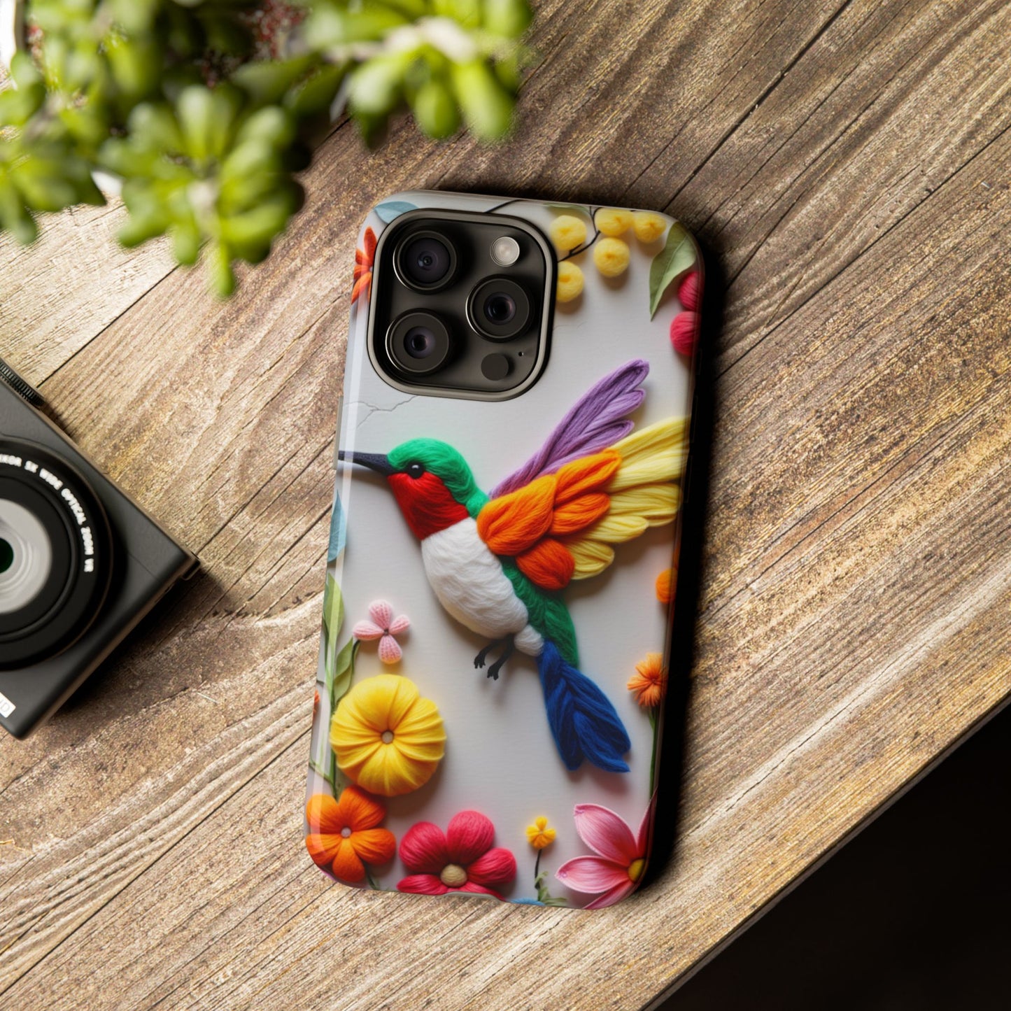 Elegant Hummingbird with Floral Mosaic Design | Nature's Artistic Vibes | iPhone 16 Pro