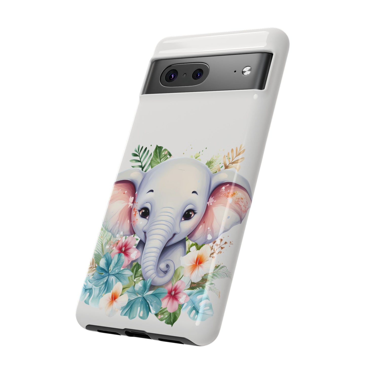 Adorable Baby Elephant Mobile Cover – Floral Fantasy Art