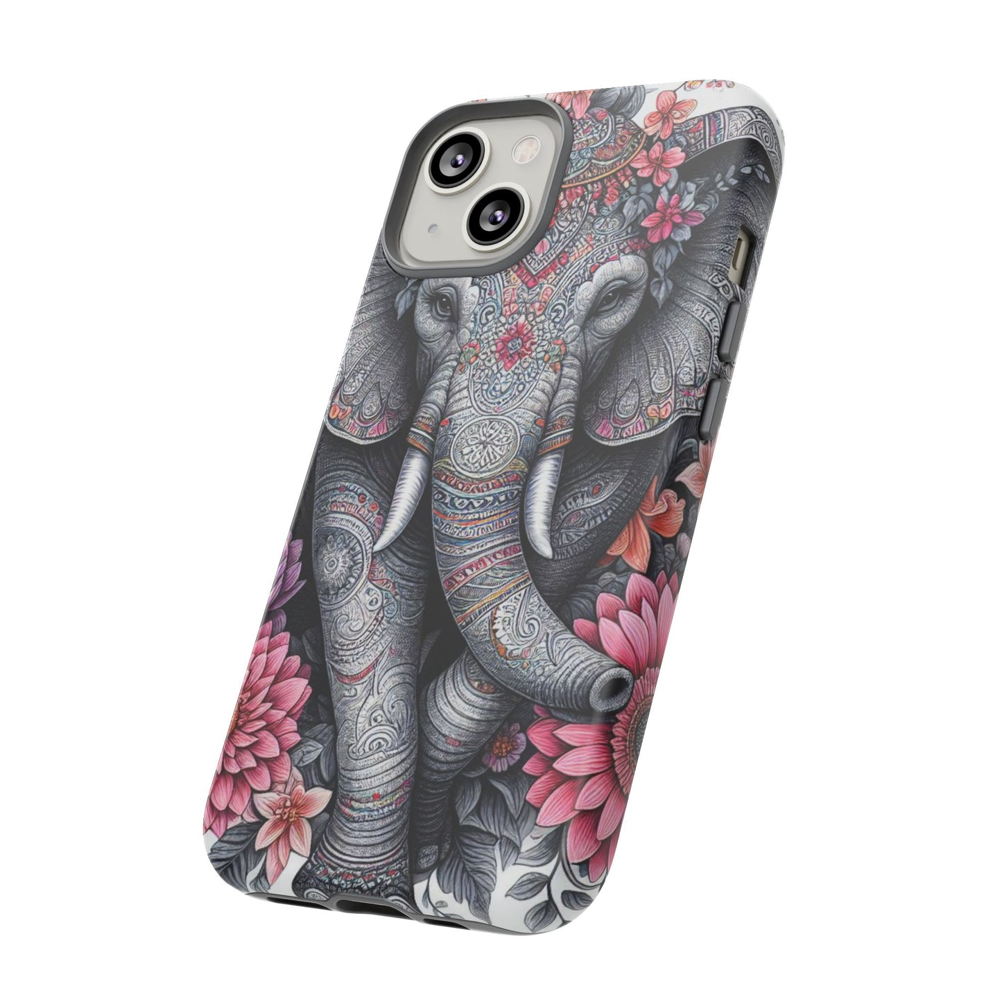 Bohemian Floral Elephant Mobile Cover – Intricate Mandala Art