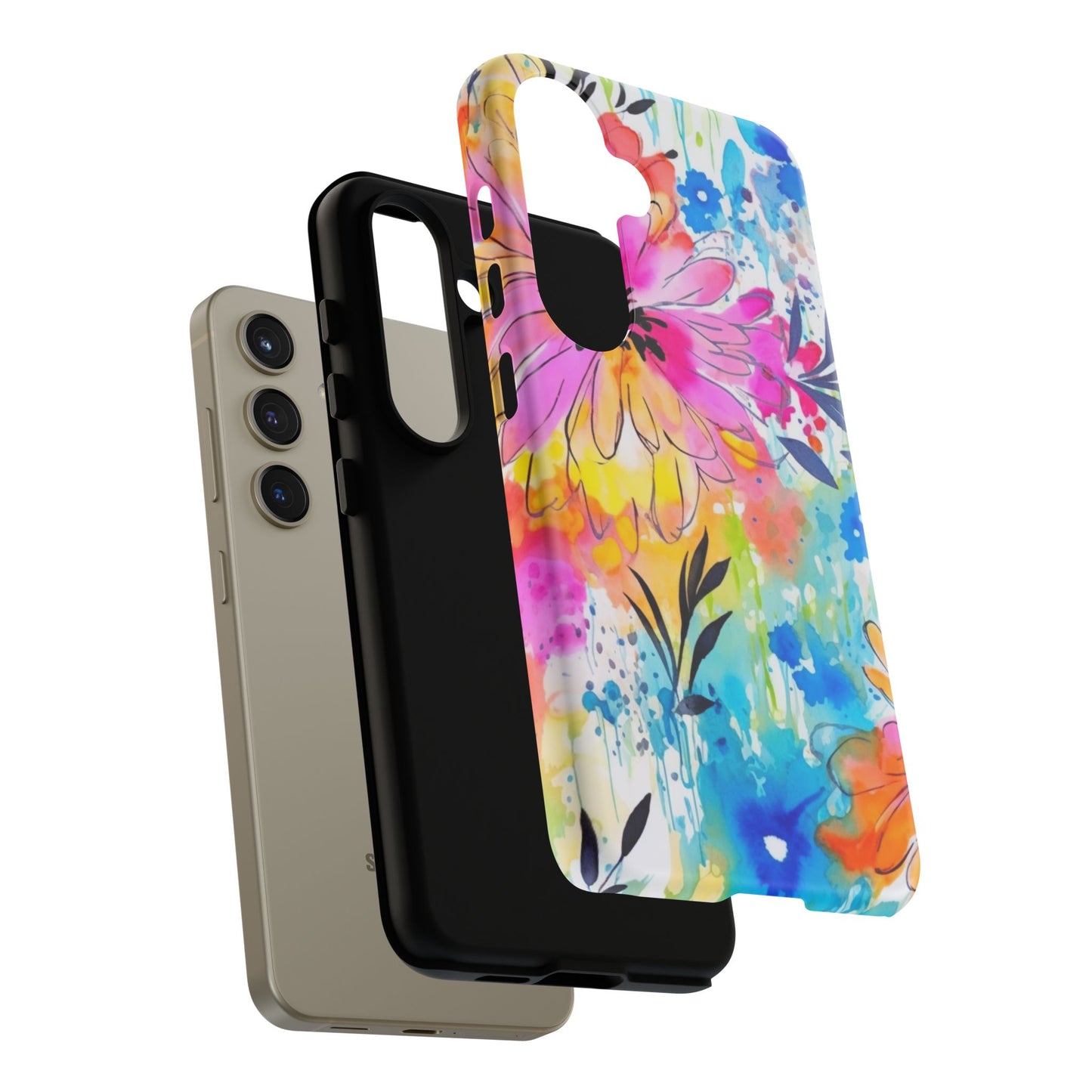 Abstract Watercolor Bloom Phone Case – Expressive & Vibrant