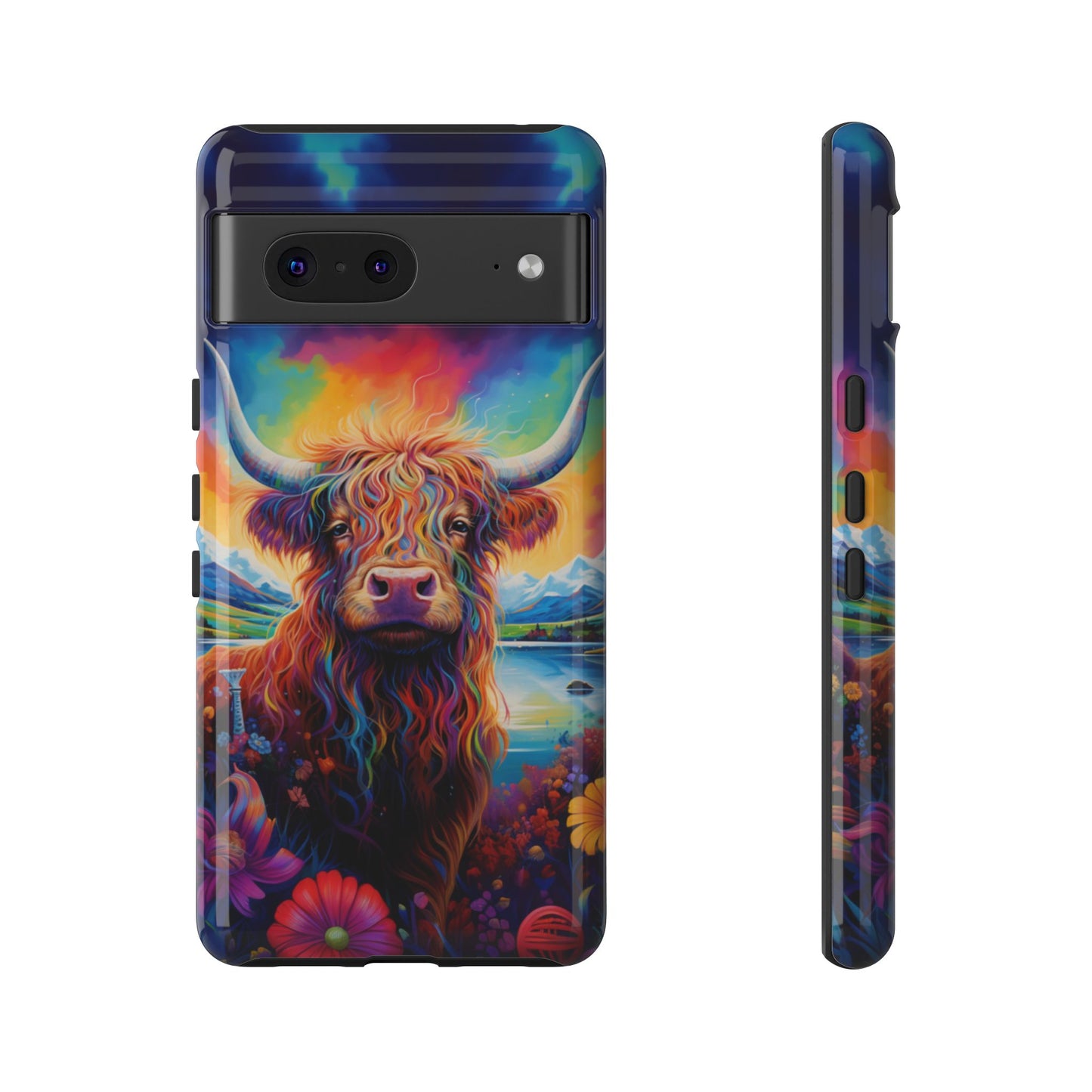 Grafitti Heifer Print Phone Case - iPhone, Samsung & Google Pixel Cover - Artistic Cow Phone Case, Animal Lover Gift
