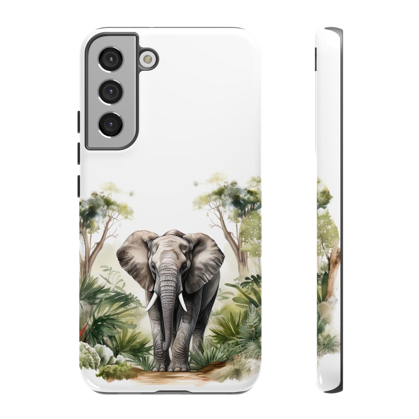 Serene Jungle Elephant Mobile Cover – Watercolor Wildlife Design
