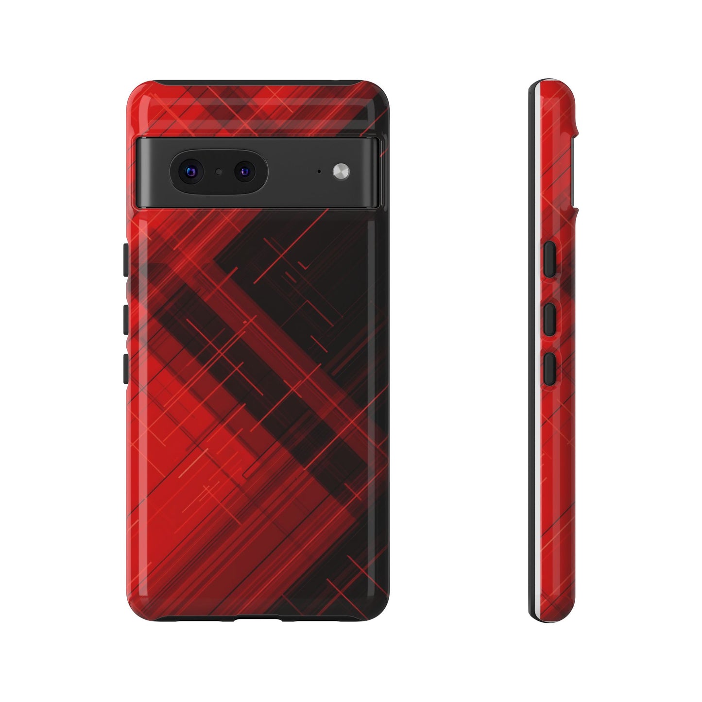 Abstract Red and Black Geometric Pattern