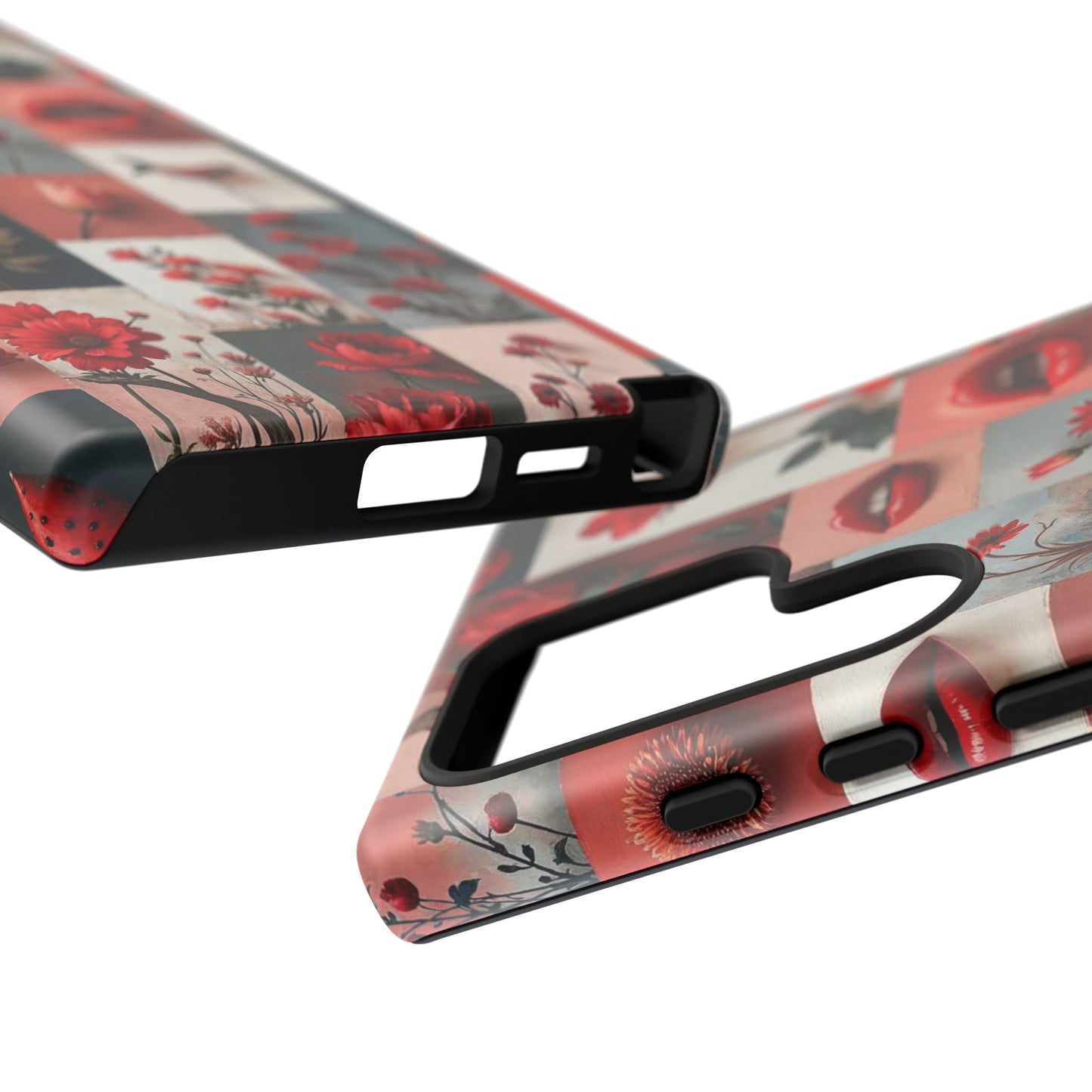 Red Flowers & Lips Collage Phone Case