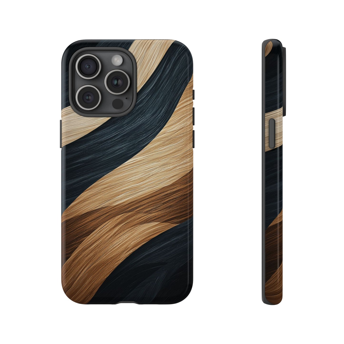 Metallic Black & Gold Zebra Stripes Phone Case for iPhone, Samsung & Google Pixel