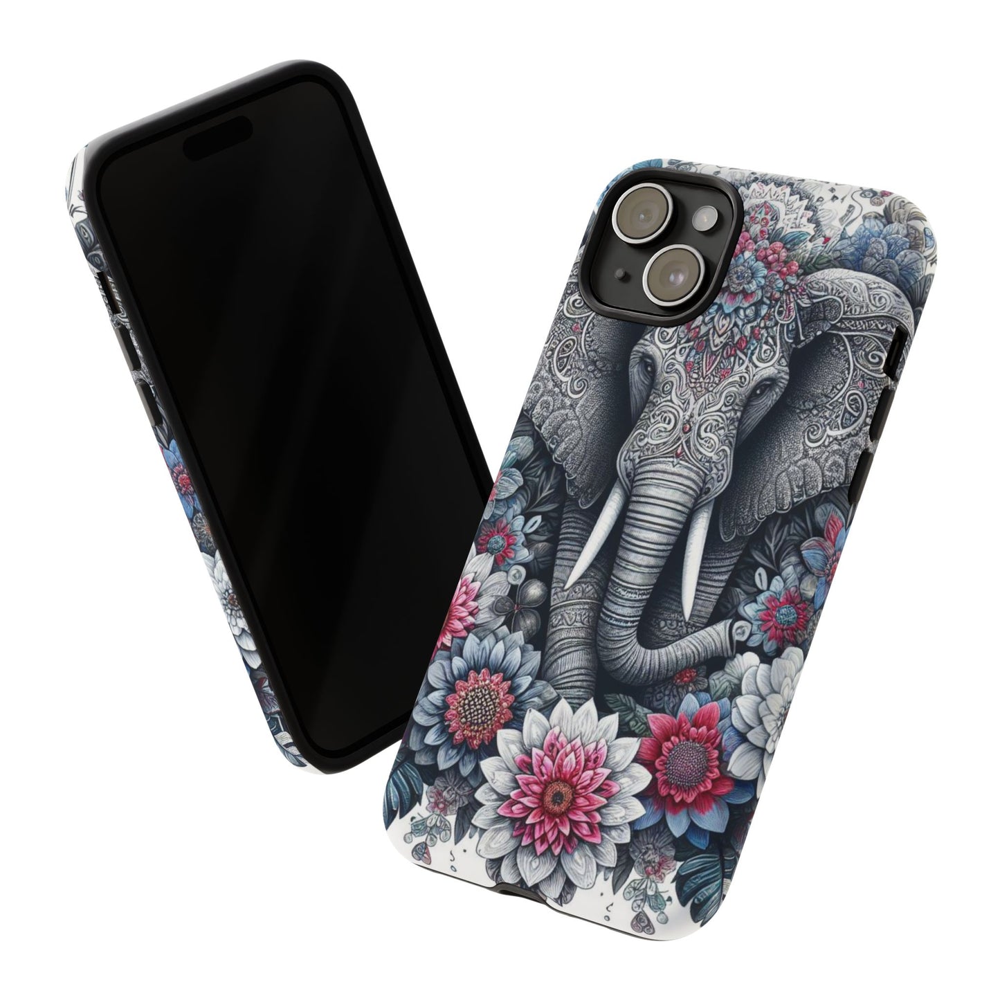 Regal Mandala Elephant Mobile Cover – Ornate Floral Art