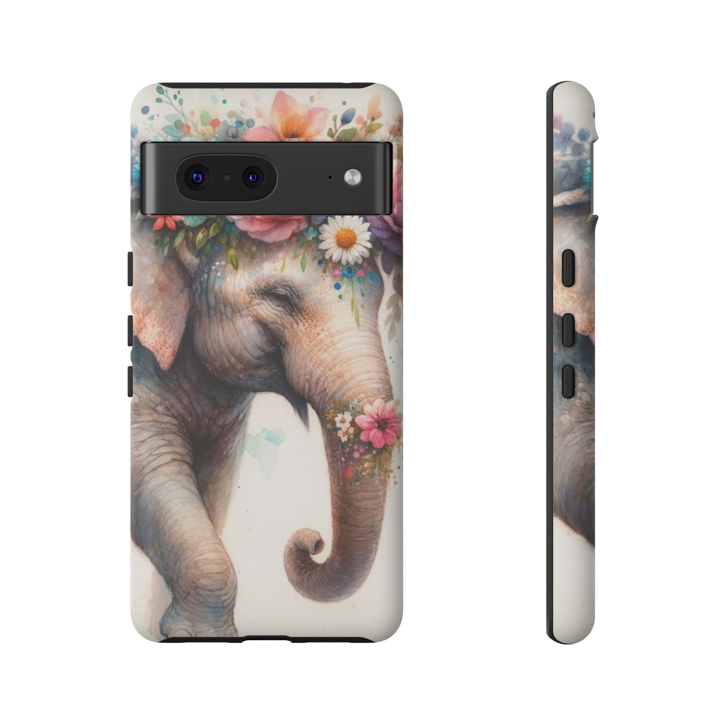 Joyful Floral Elephant Mobile Cover – Whimsical Watercolor Art