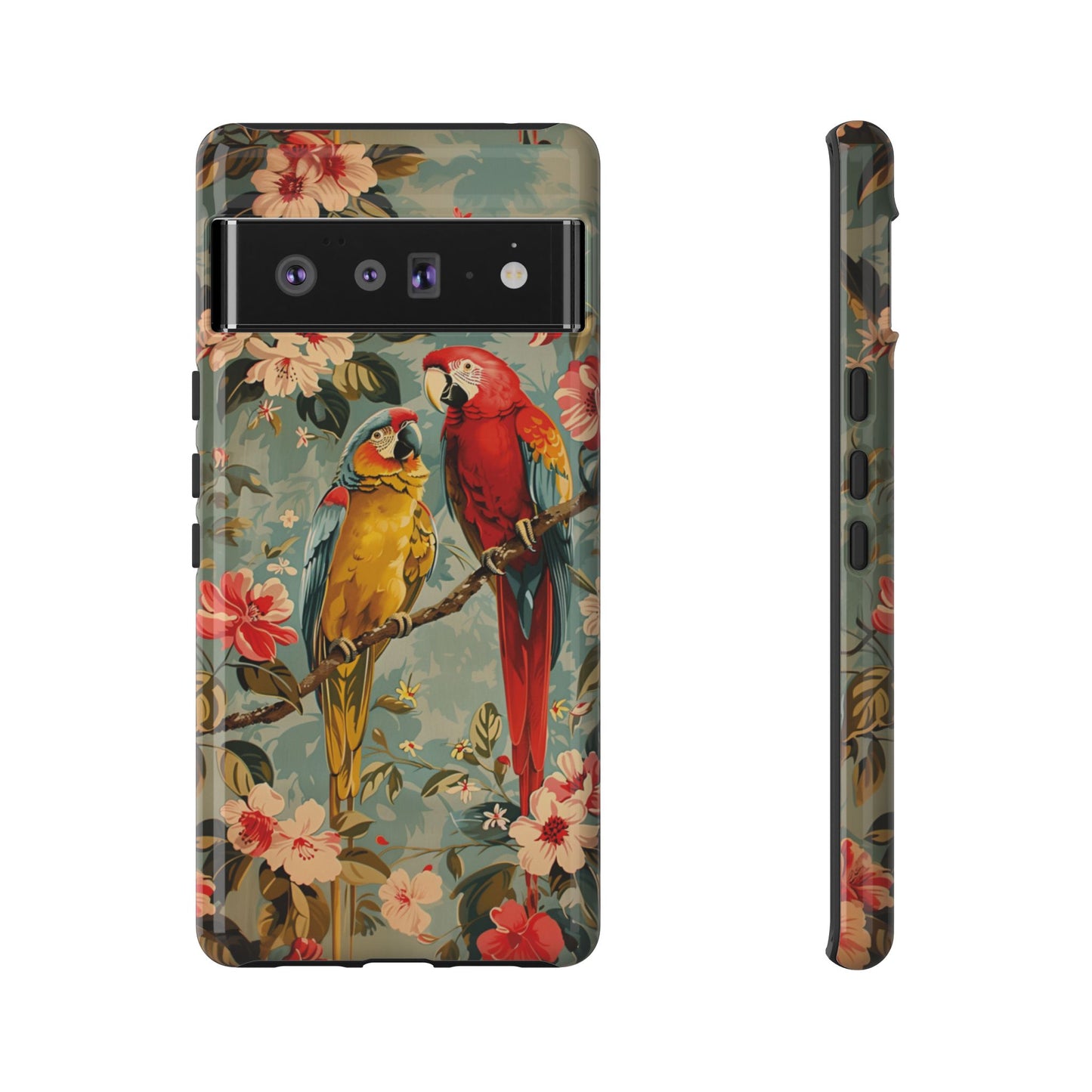 Floral Parrot Phone Case β Tropical Bird Design for iPhone, Samsung & Google Pixel
