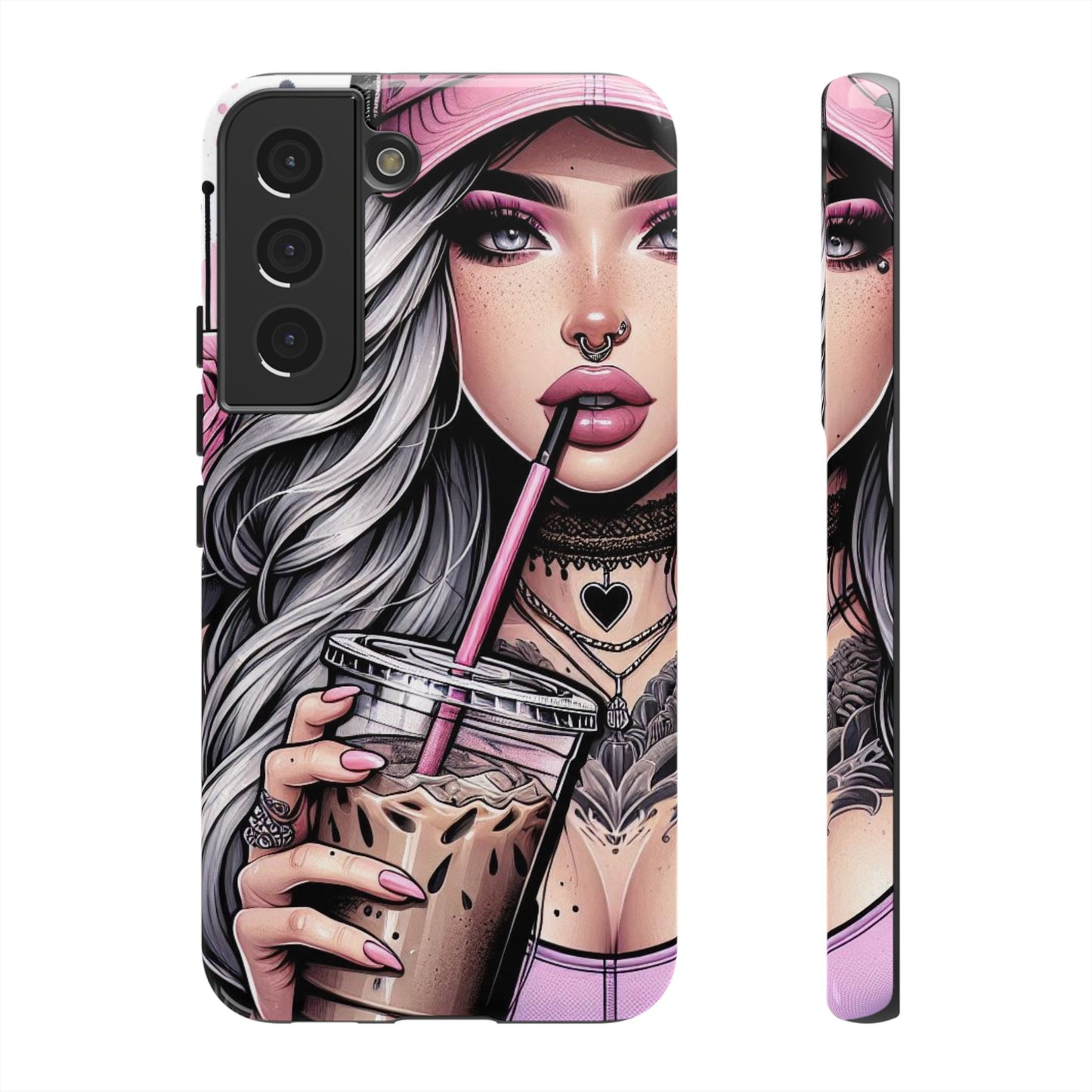 Pink Aesthetic Rebel – Iced Coffee & Inked Beauty Mobile Cover