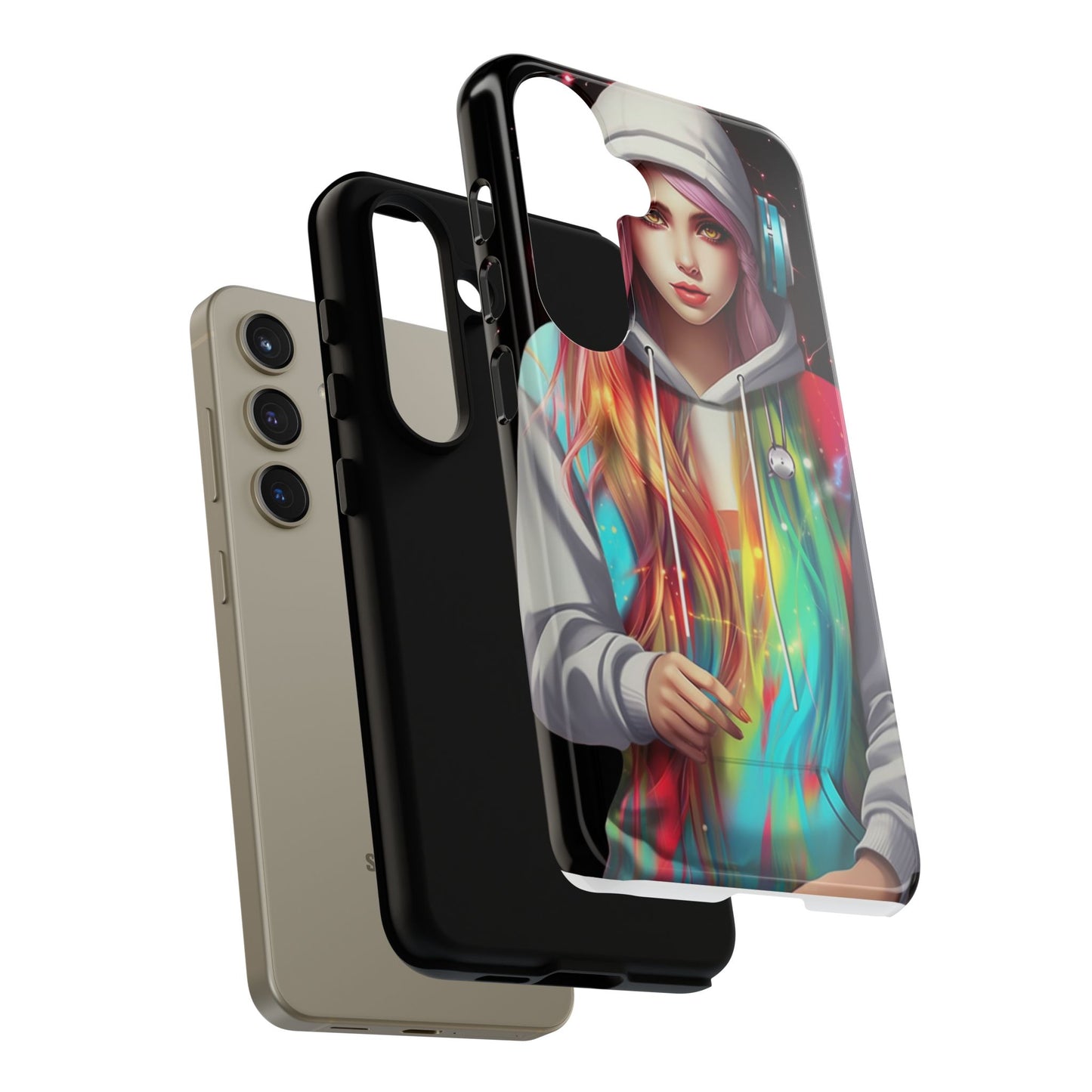 Anime Girl Phone Case - Cute Aesthetic Cover for iPhone, Samsung & Google Pixel, Girly Phone Case, Kawaii Phone Case, Anime Lover Gift