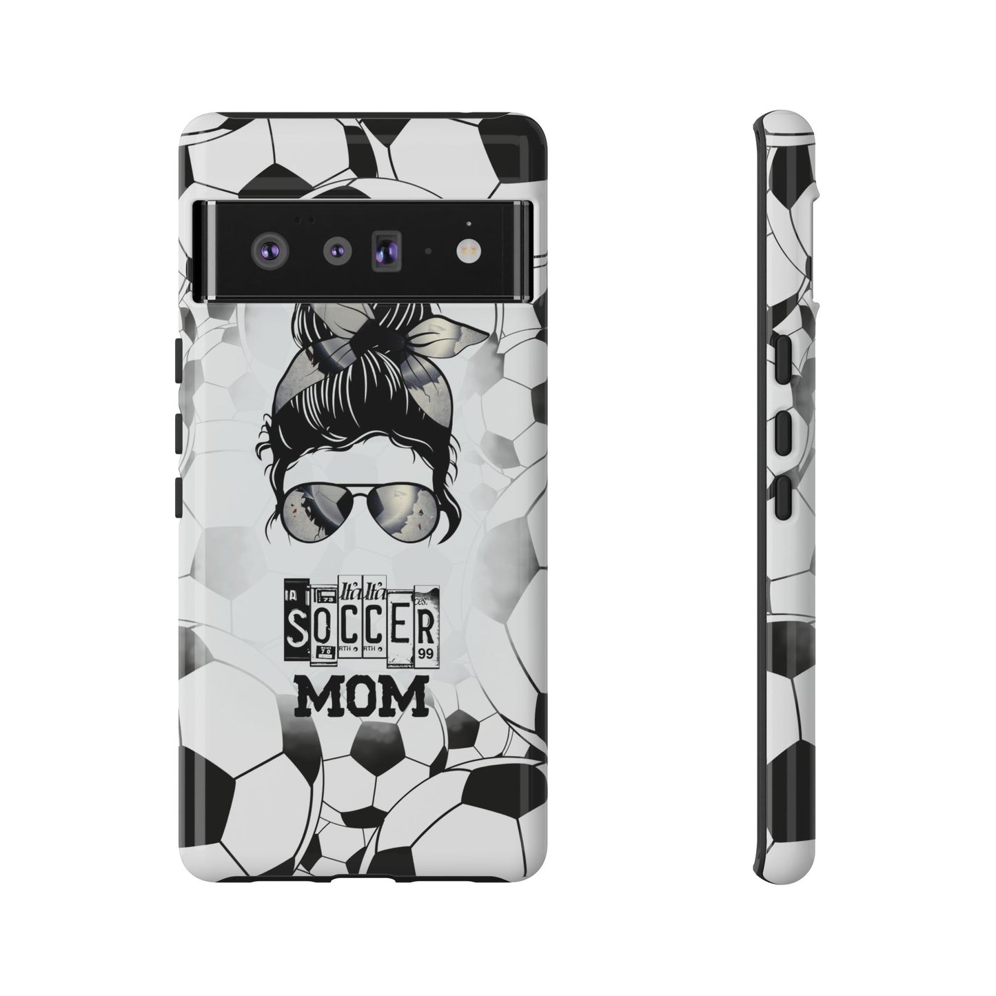 Soccer Mom Phone Case - Cute & Protective Cover for iPhone, Samsung & Google Pixel, Messy Bun Phone Case, Gift for Sports Lover