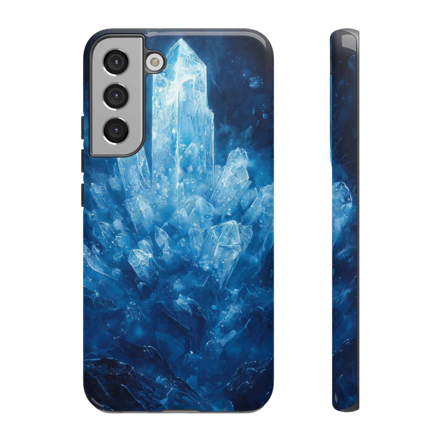 Cosmic Ice Crystal Matching Couple Phone Case – A Dazzling Duo for iPhone, Samsung & Google Pixel